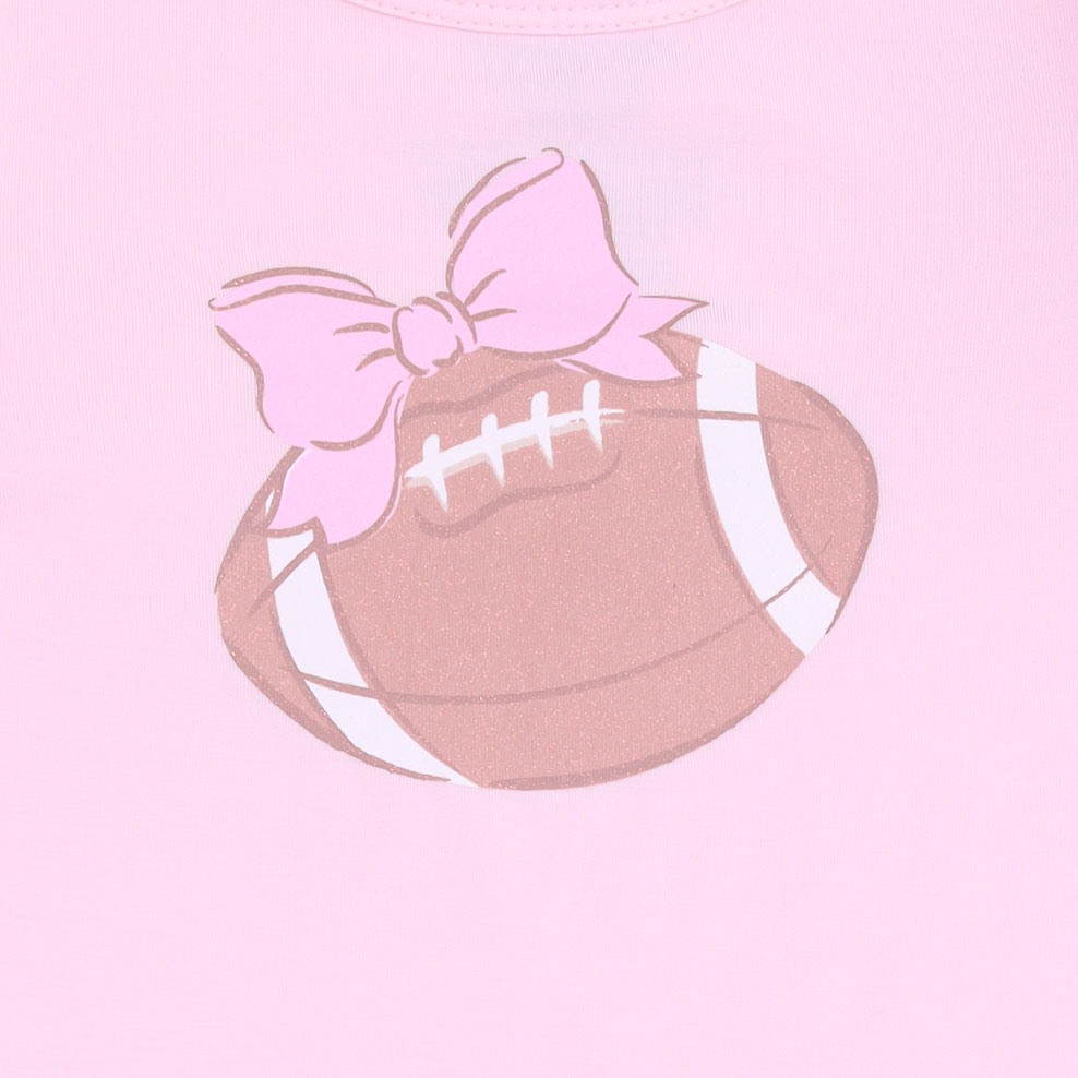 Football Bow Stripe - Long Sleeve Ruffle Tee And Baby Bells