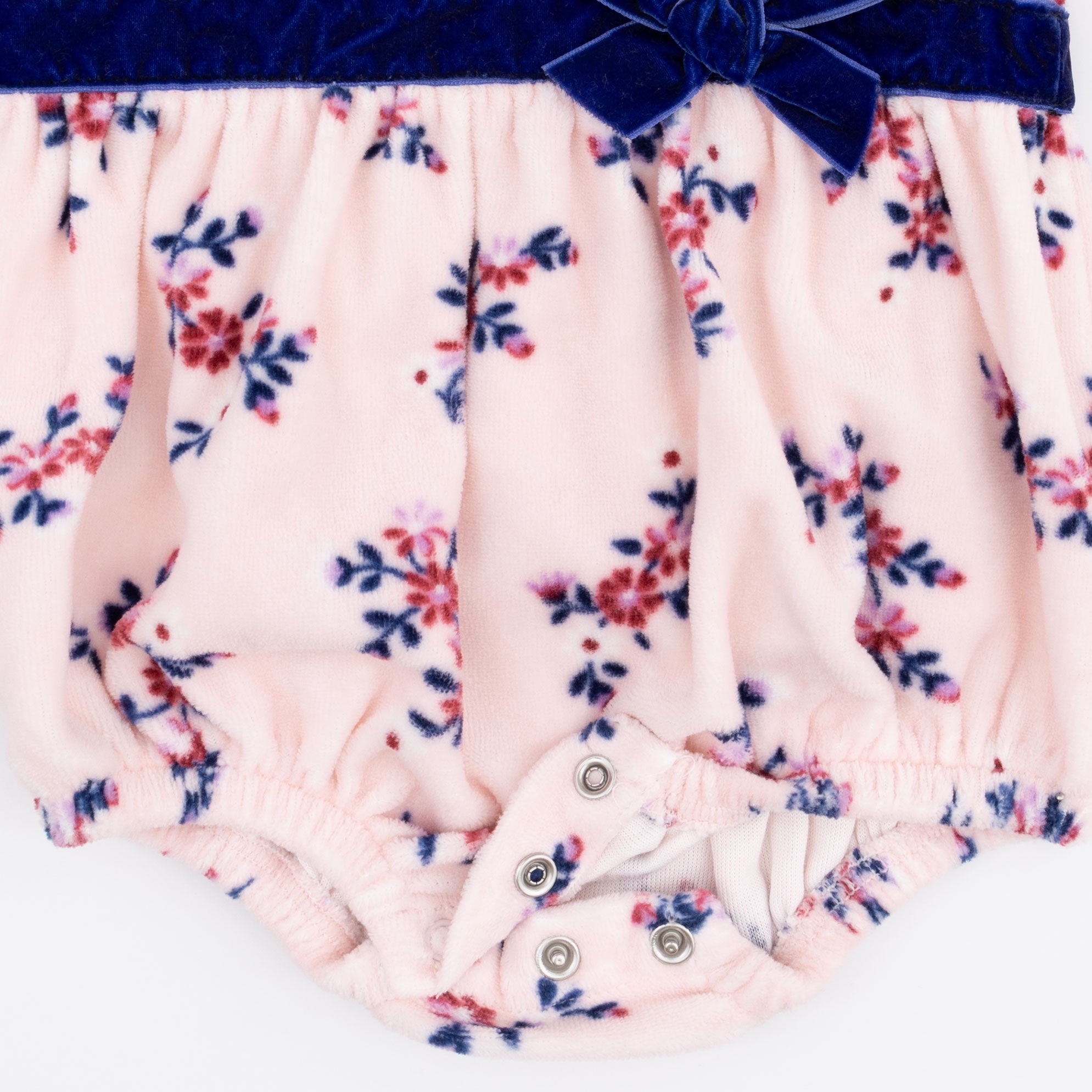 Nora Floral Velour - Bubble With Peter Pan Collar
