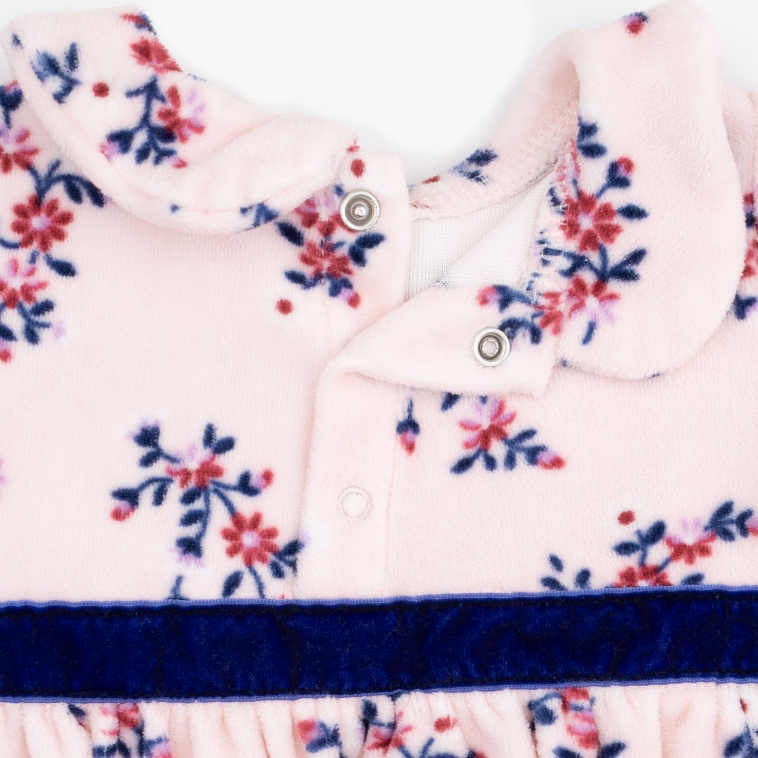 Nora Floral Velour - Bubble With Peter Pan Collar