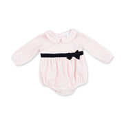 Velour Soft Pink - Velour Bubble With Peter Pan Collar