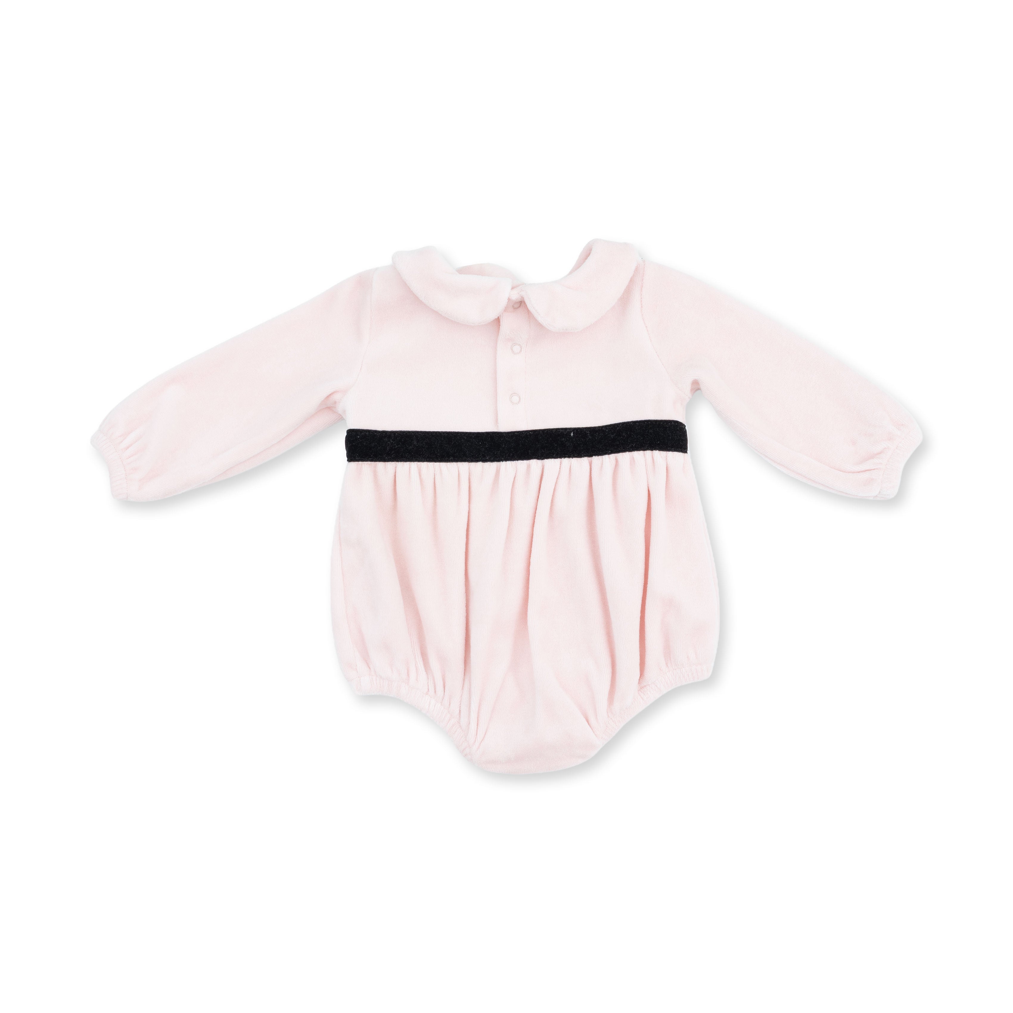 Velour Soft Pink - Velour Bubble With Peter Pan Collar