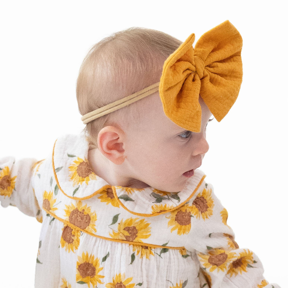 Baby Sunflower - Bow On Headband