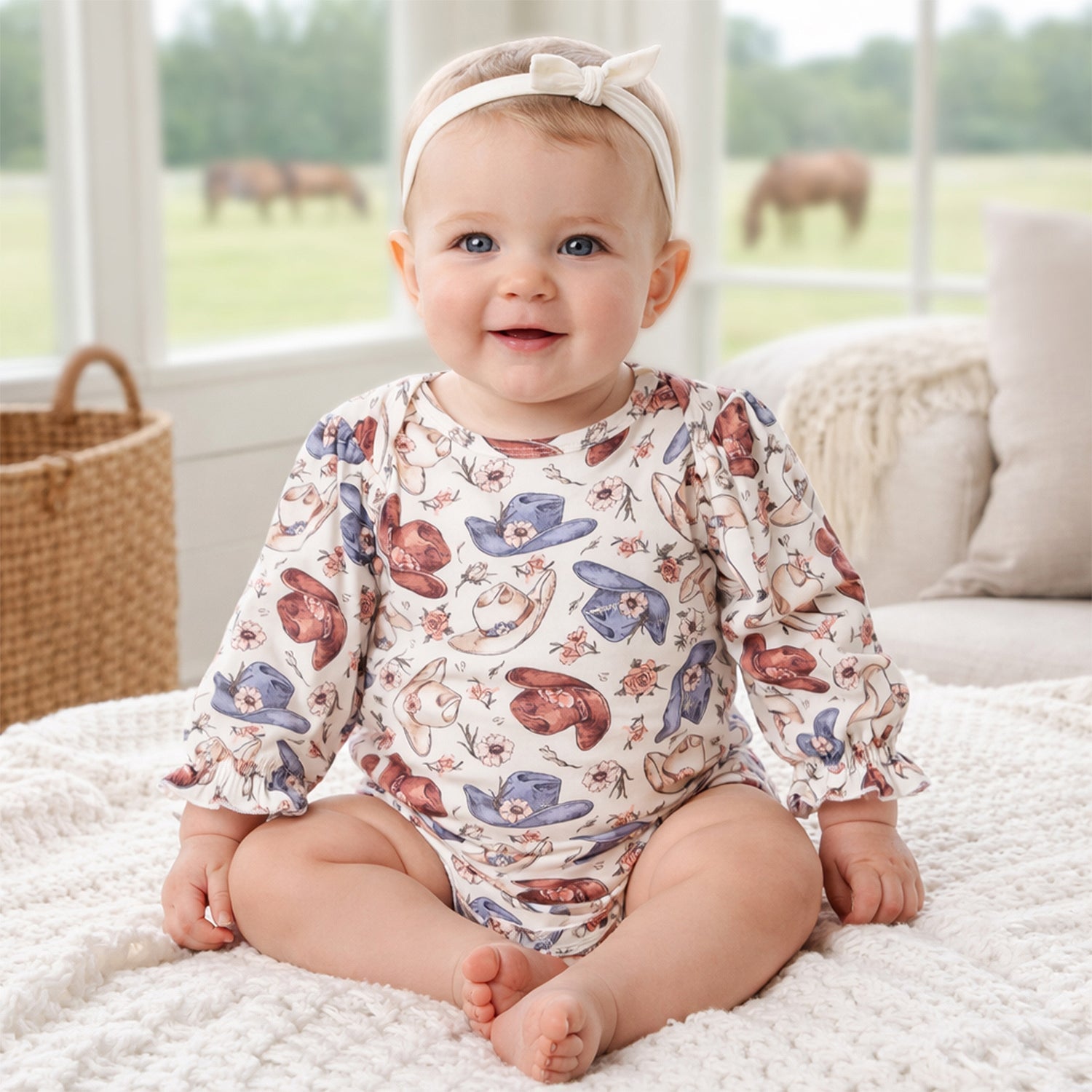 Wildflower Rodeo Cowgirl Bodysuit - Bamboo Baby One-piece