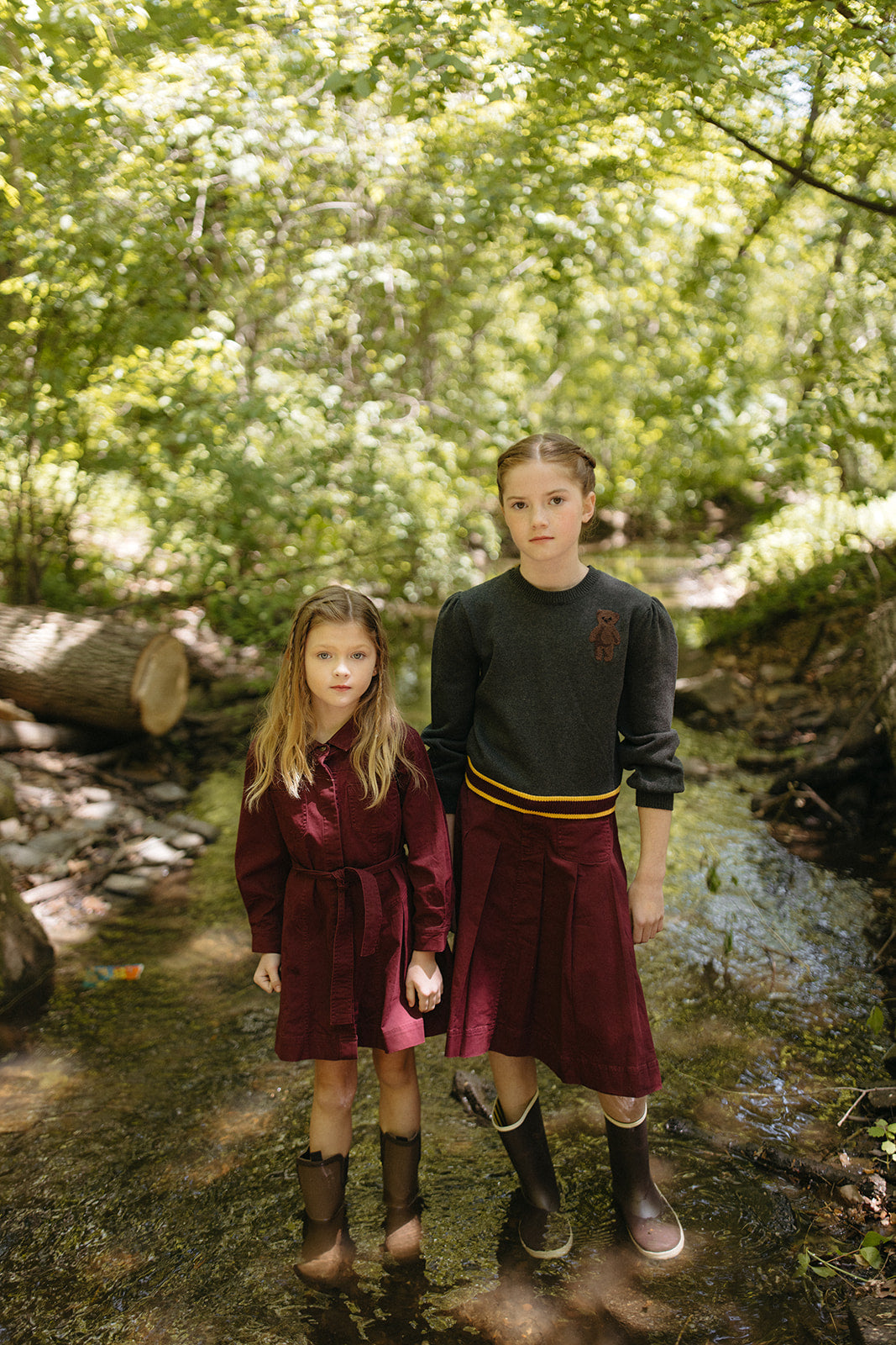 Gracie Denim Skirt - Maroon