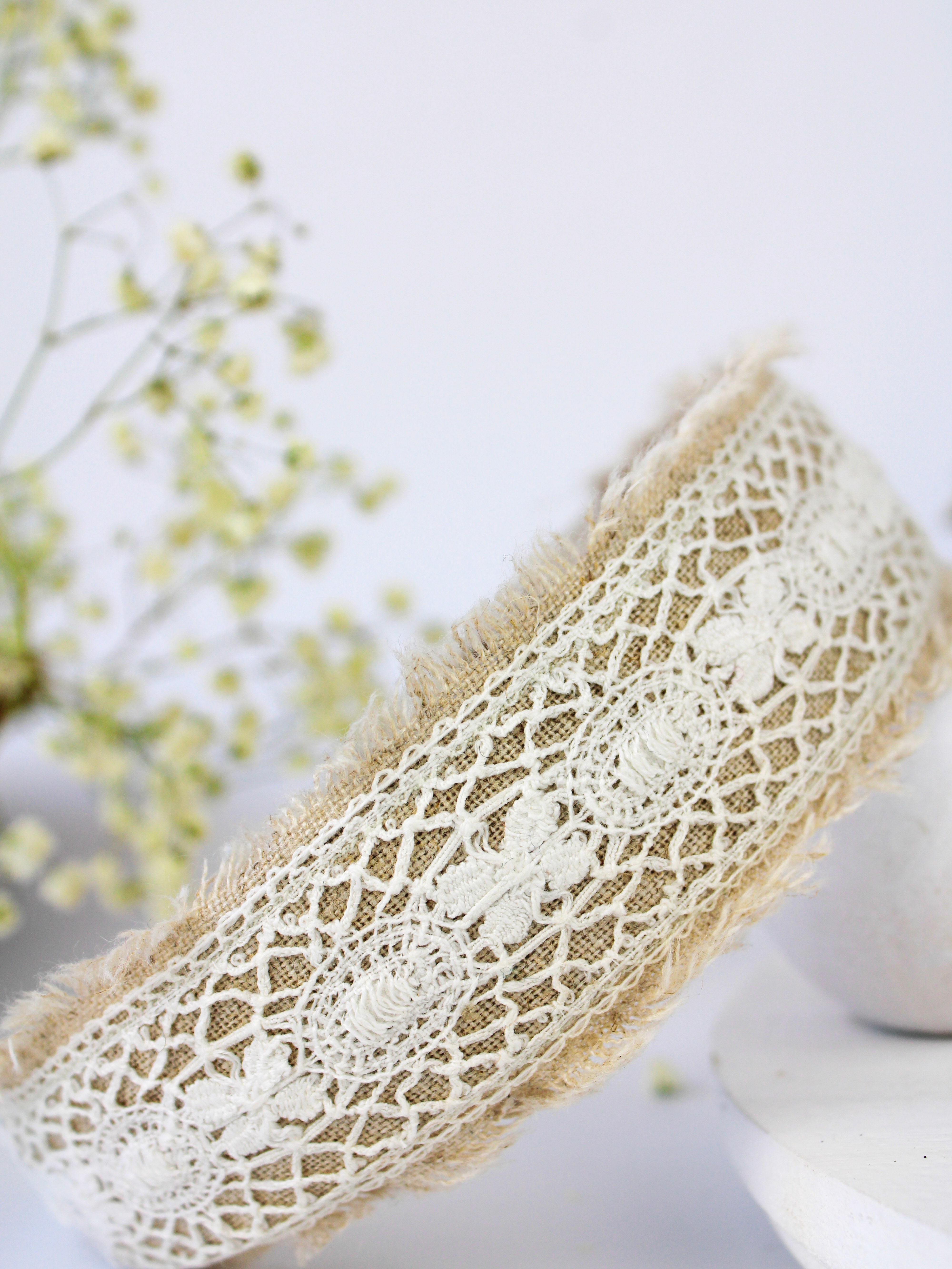 Amelia Lace And Linen Headband