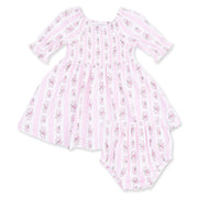 Bella Rose Stripe - Jennifer Dress And Bloomer