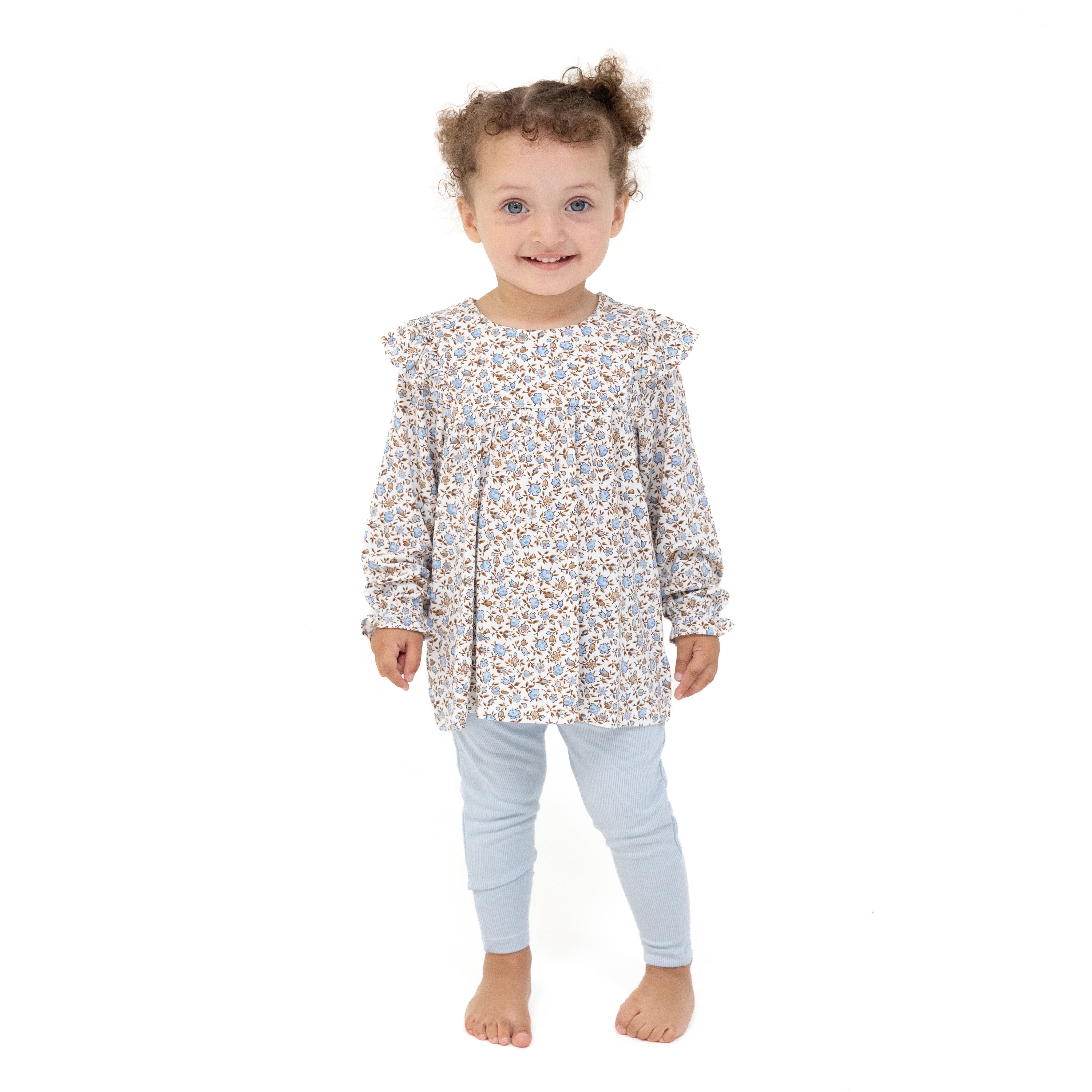Hazel Floral - Ruffle Tunic With Legging