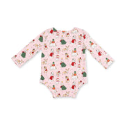 Christmas Dogs Pink - Long Sleeve Bodysuit