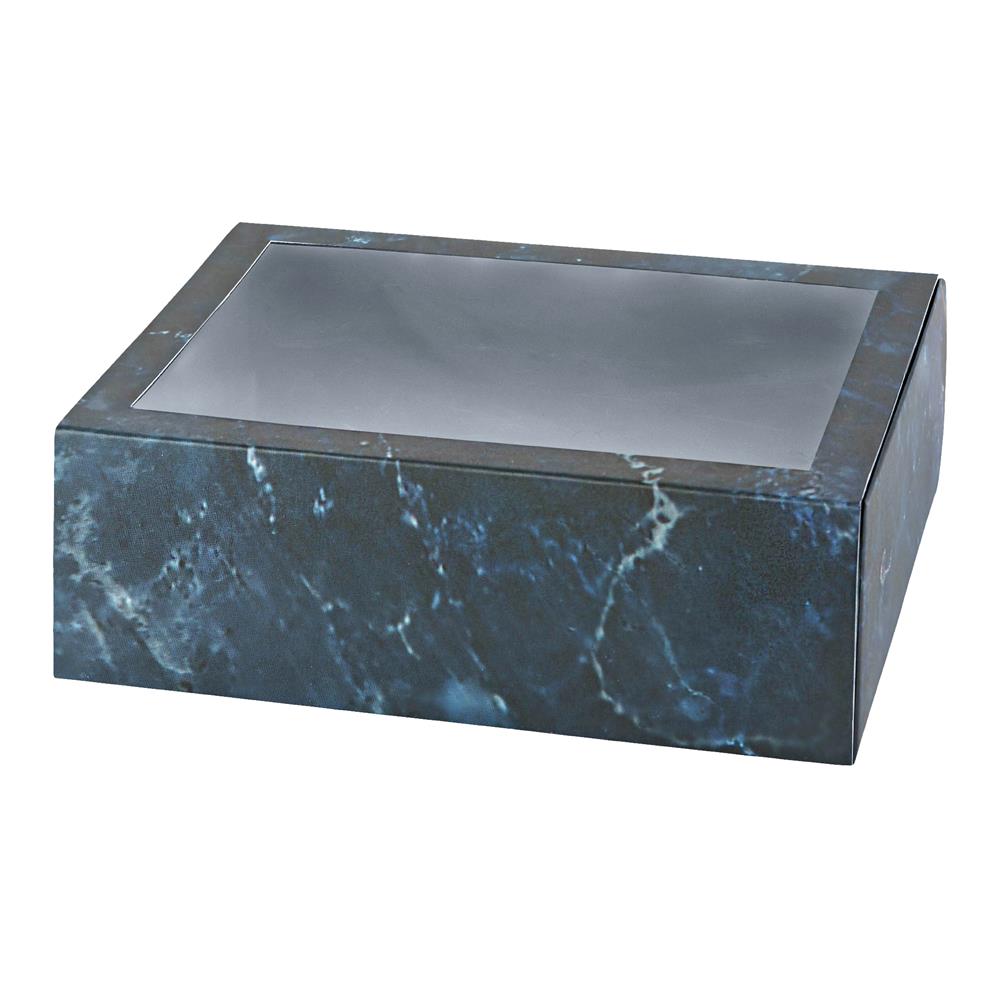 Clear Window Gift Boxes Rectangle Blue 7"x5"x2.5" 12 Pack