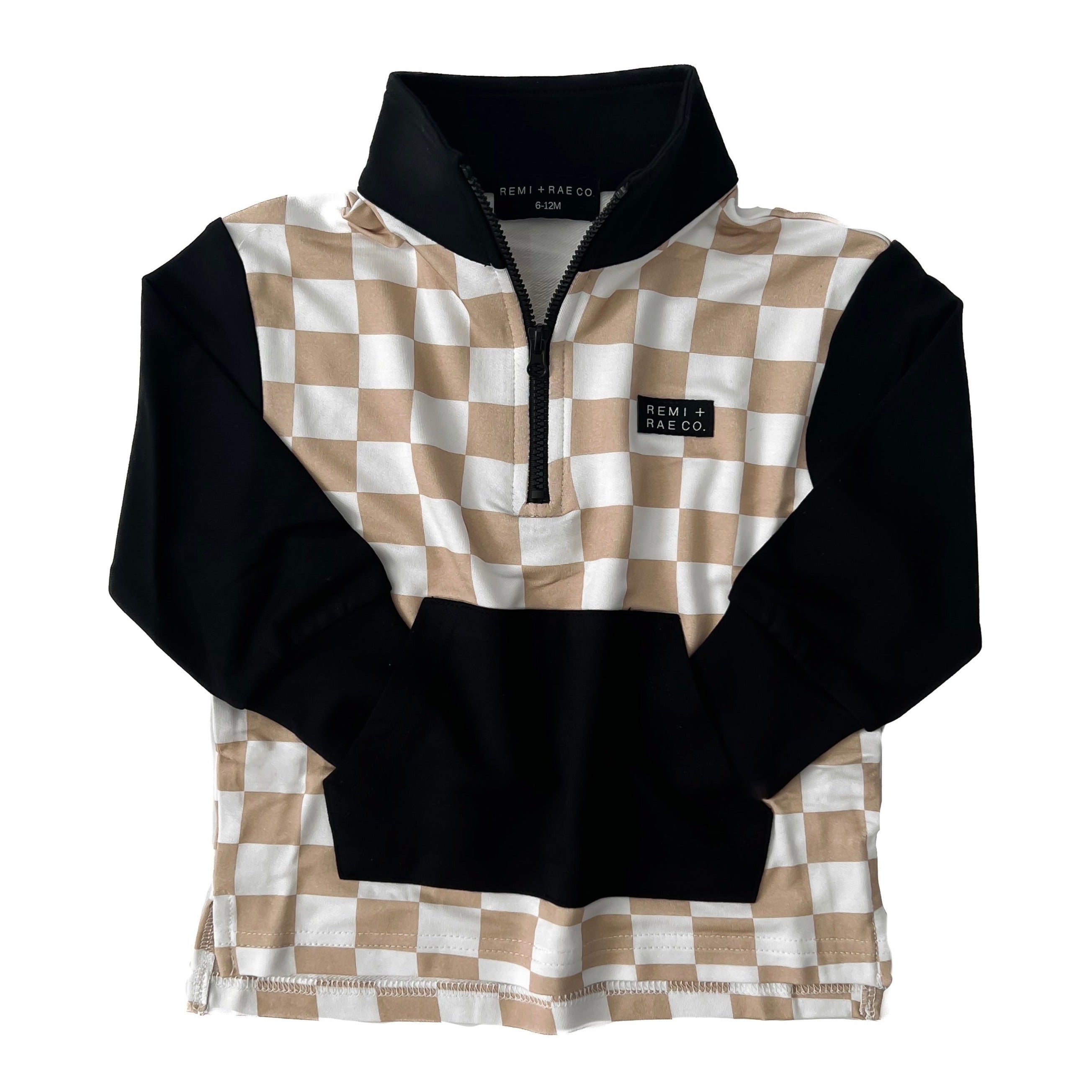 Bamboo Checkered Color Block Pullover