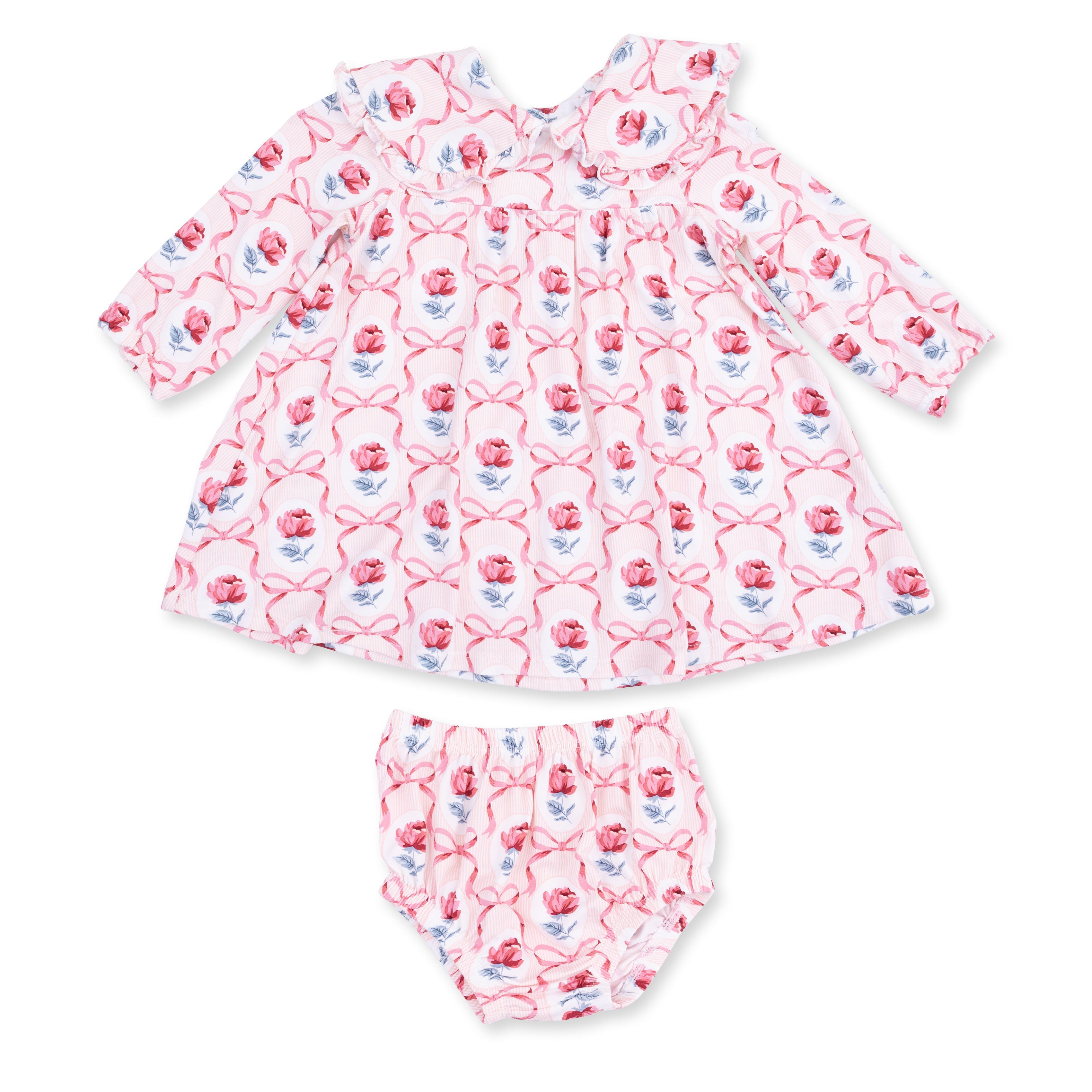 Leslie Rose - Sofia Dress With Oversize Collar And Bloomer