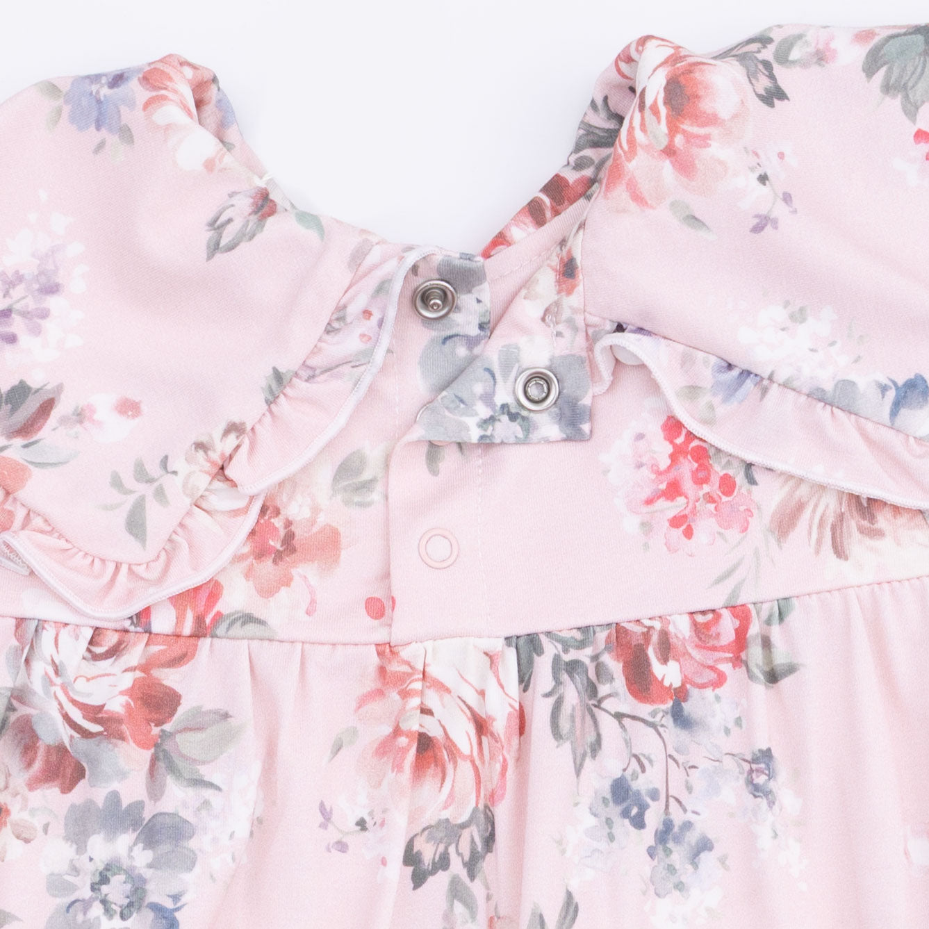 Painterly Rose Bouquets - Sofia Dress With Oversize Collar And Bloomer