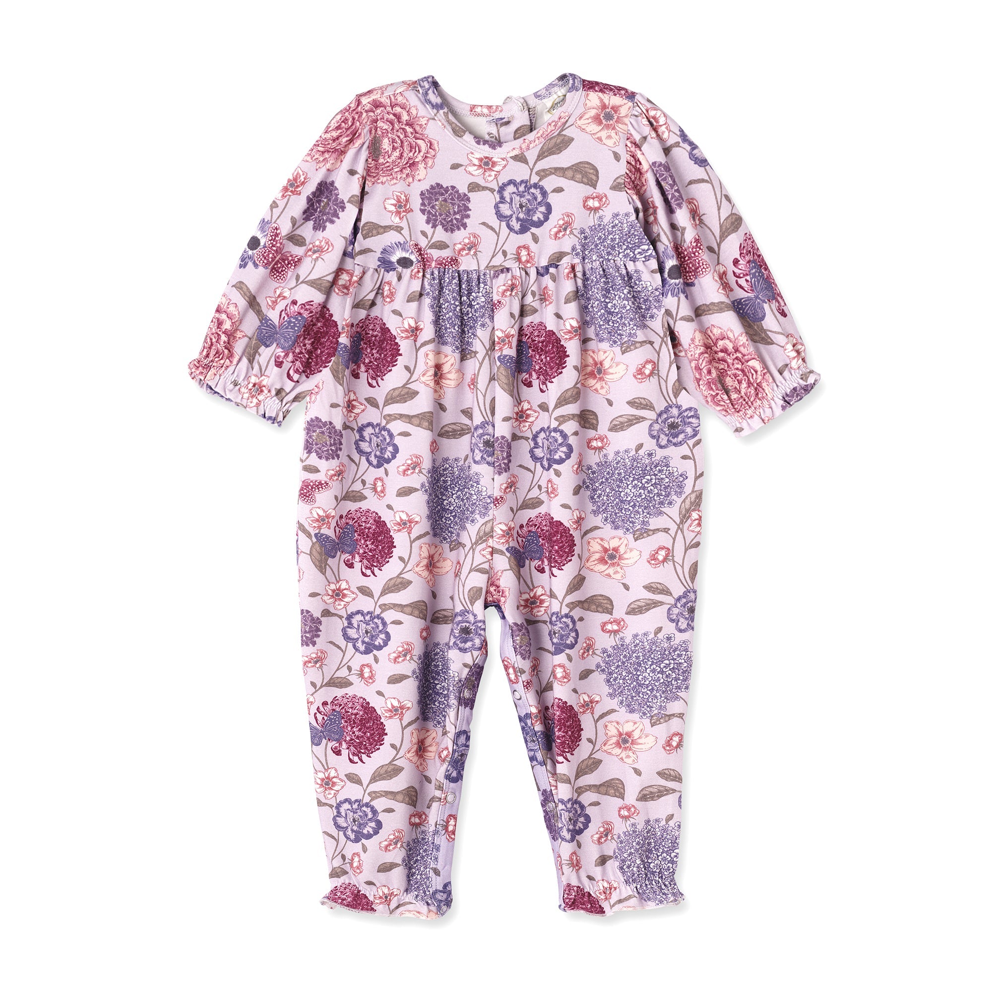 Floral Empire Baby Girl Romper – Bamboo Vintage Bloom Ruffle