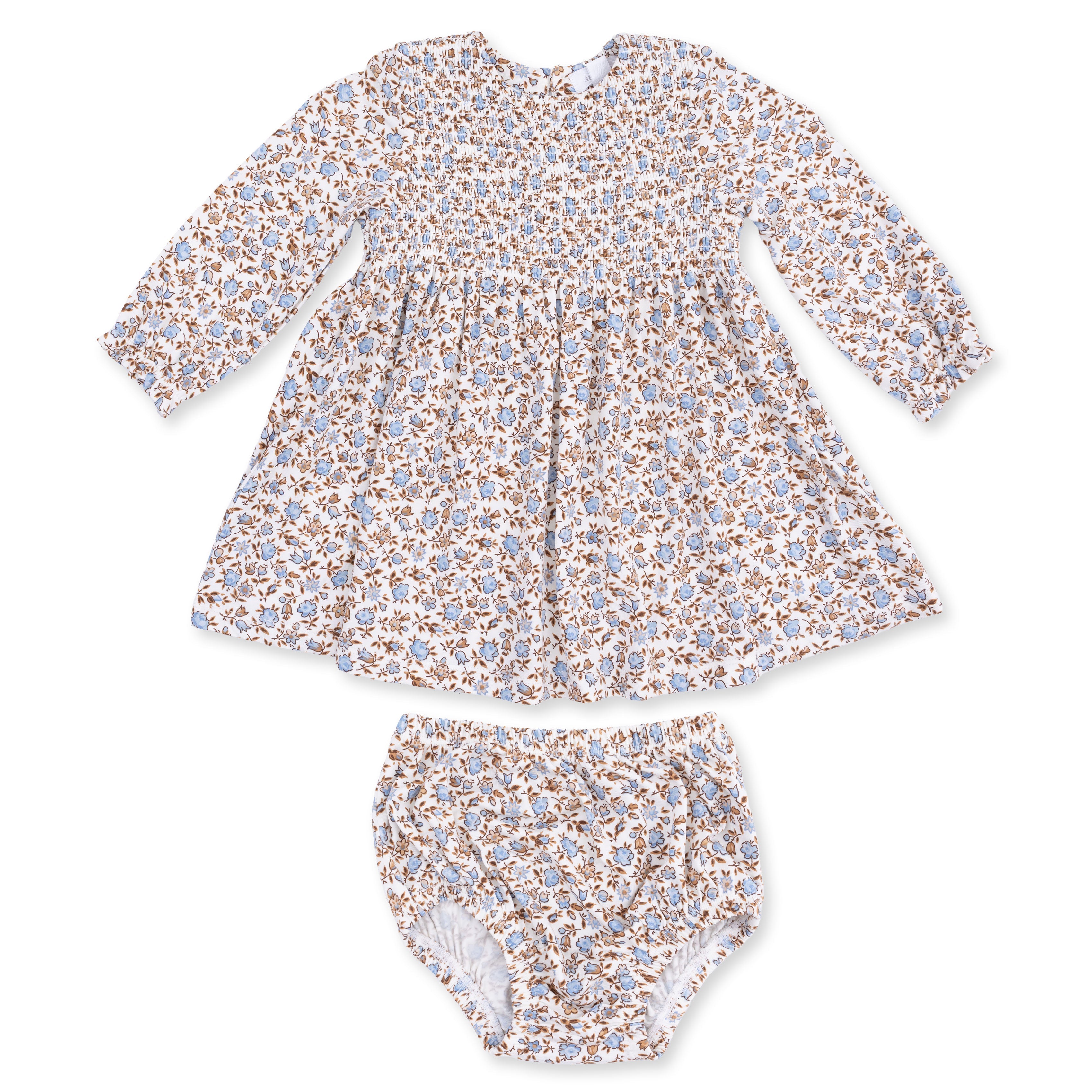 Hazel Floral - Caitlyn Smocked Bodice Dress And Bloomer
