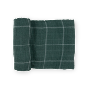 Cotton Muslin Swaddle Blanket - Evergreen Plaid