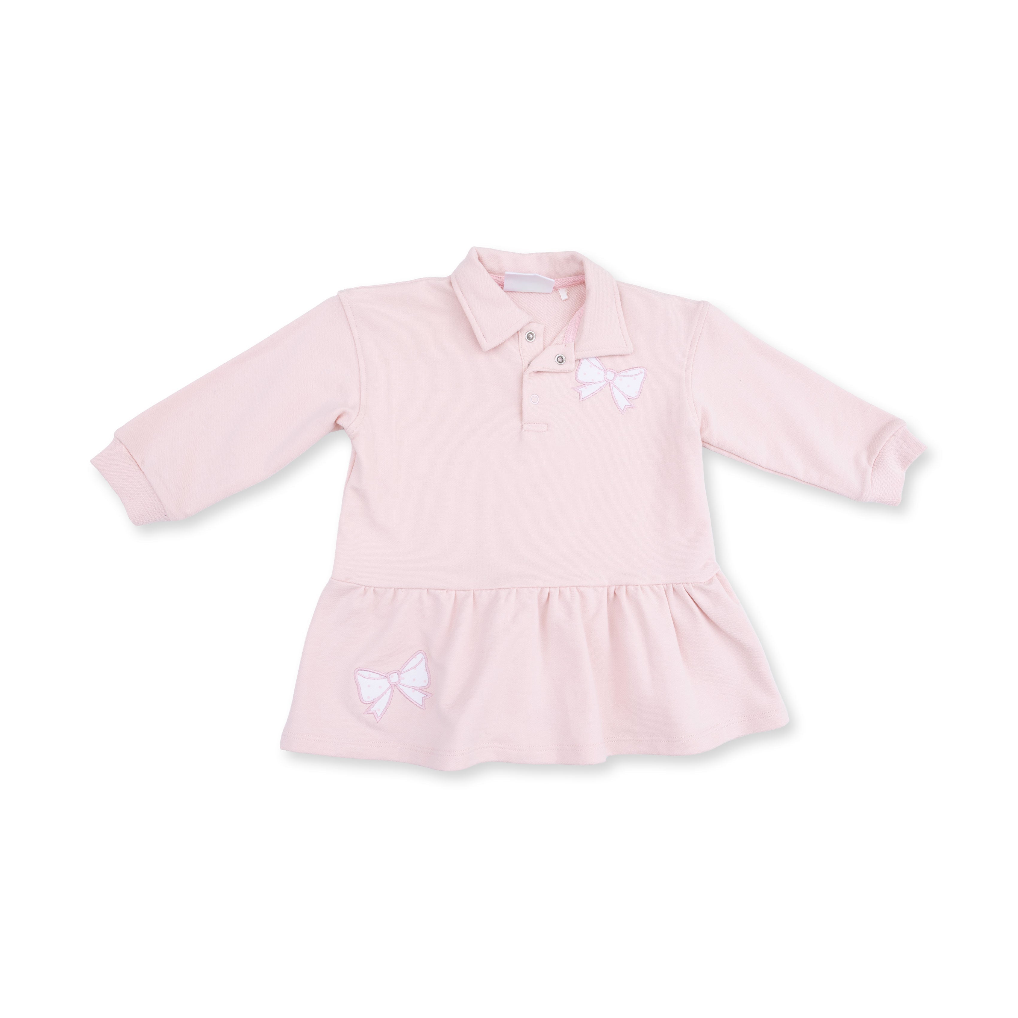Veiled Pink Bows - Polo Dress And Legging