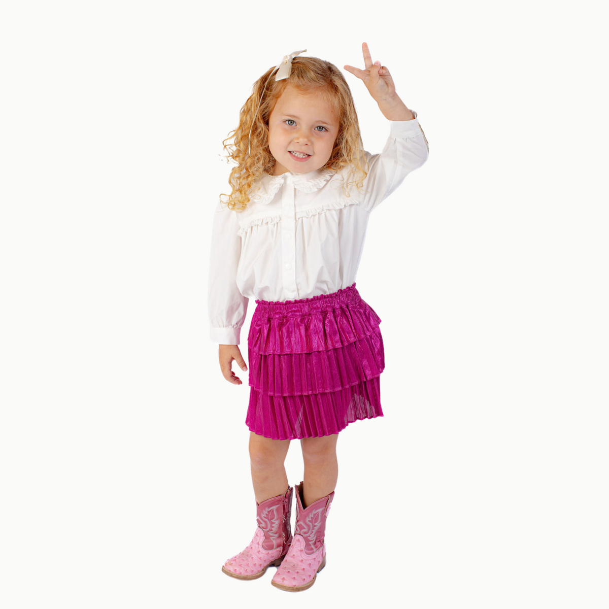 Ruffle Skirt In Purple Metallic