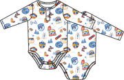 Vintage Ski Patches - Henley Bodysuit