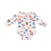 Vintage Ski Patches - Henley Bodysuit