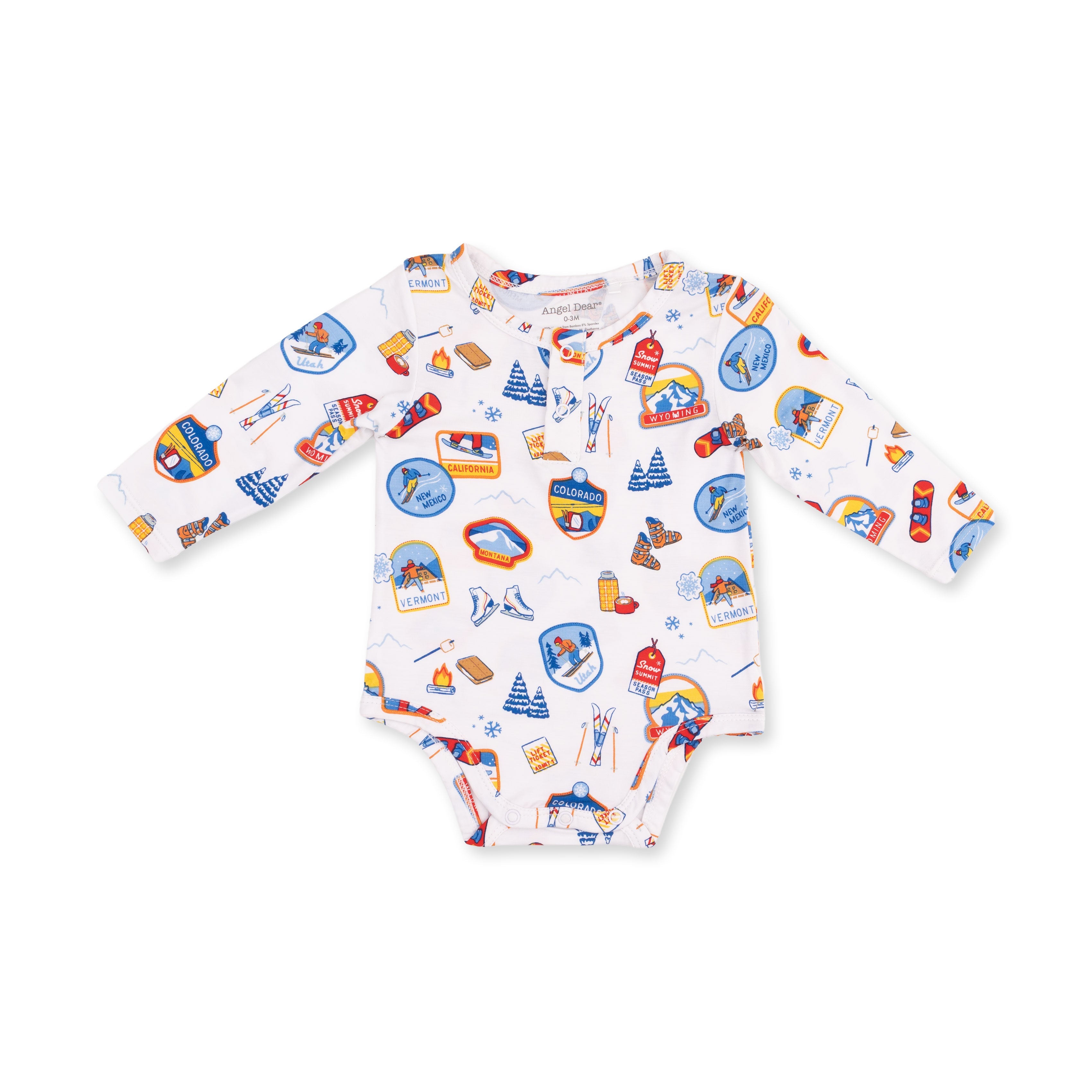Vintage Ski Patches - Henley Bodysuit