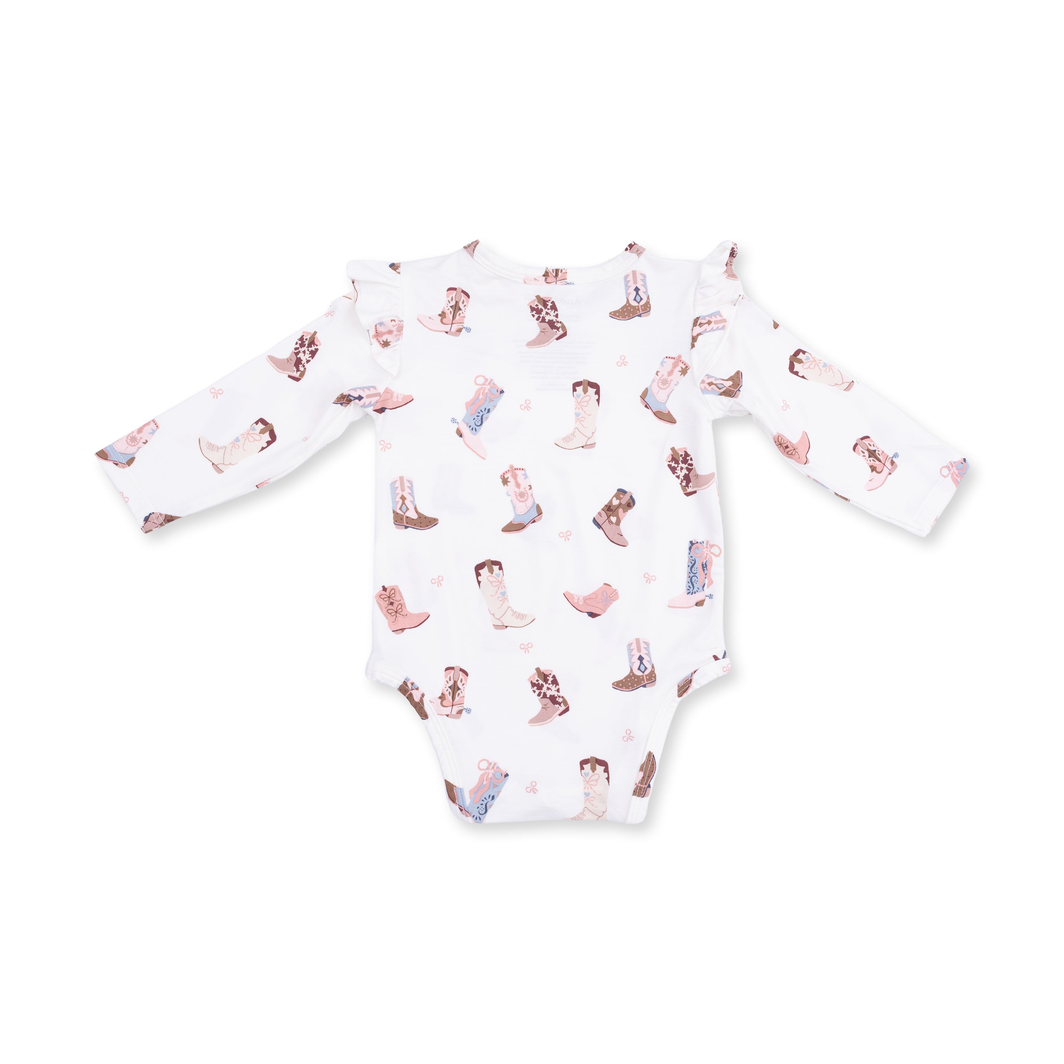 Buckarette Boots - Ruffle Sleeve Bodysuit With Snap Shoulder
