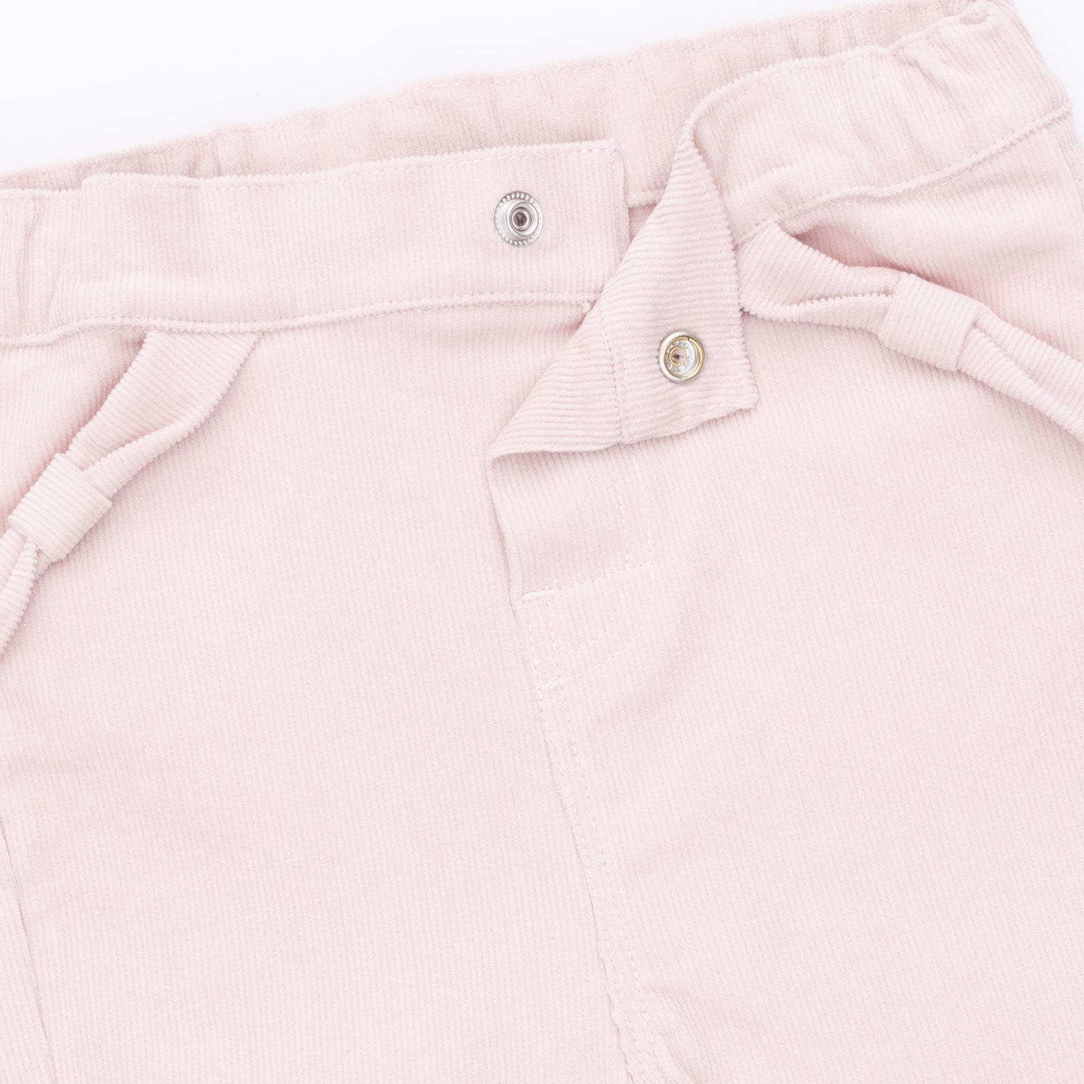 Veiled Pink Corduroy - Adjustable Pants And Bow Pocket