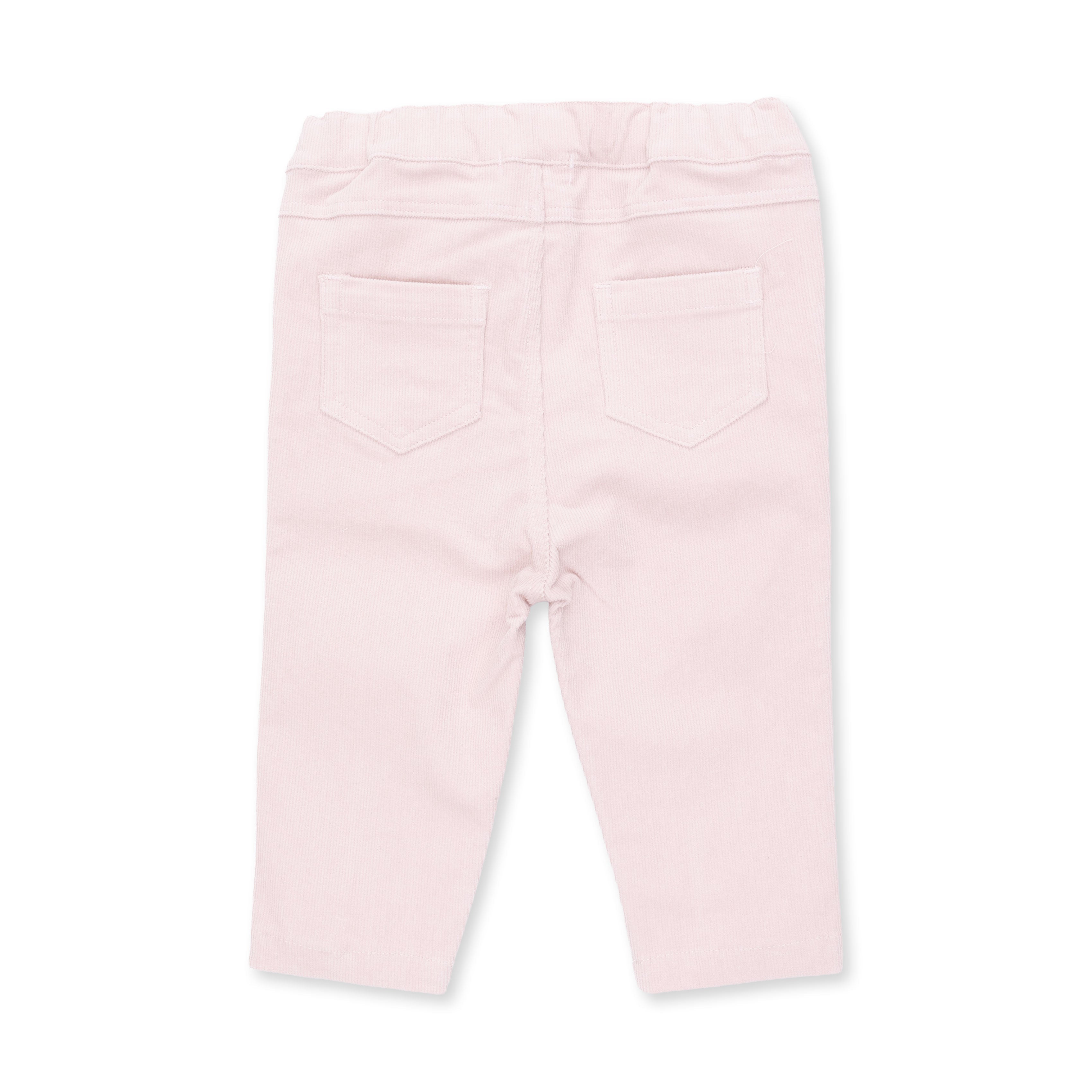 Veiled Pink Corduroy - Adjustable Pants And Bow Pocket