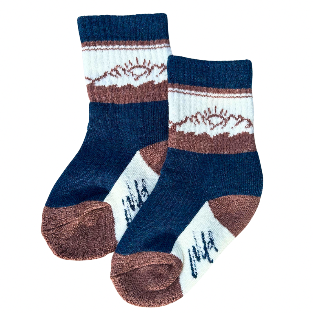 Navy Blue Boot Socks “wild” Merino Wool