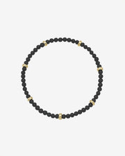 14k Gold Black Onyx Segment Bead Bracelet
