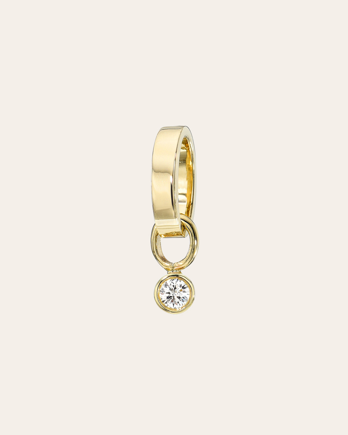 14k Gold Heirloom Charm With Small Diamond Bezel