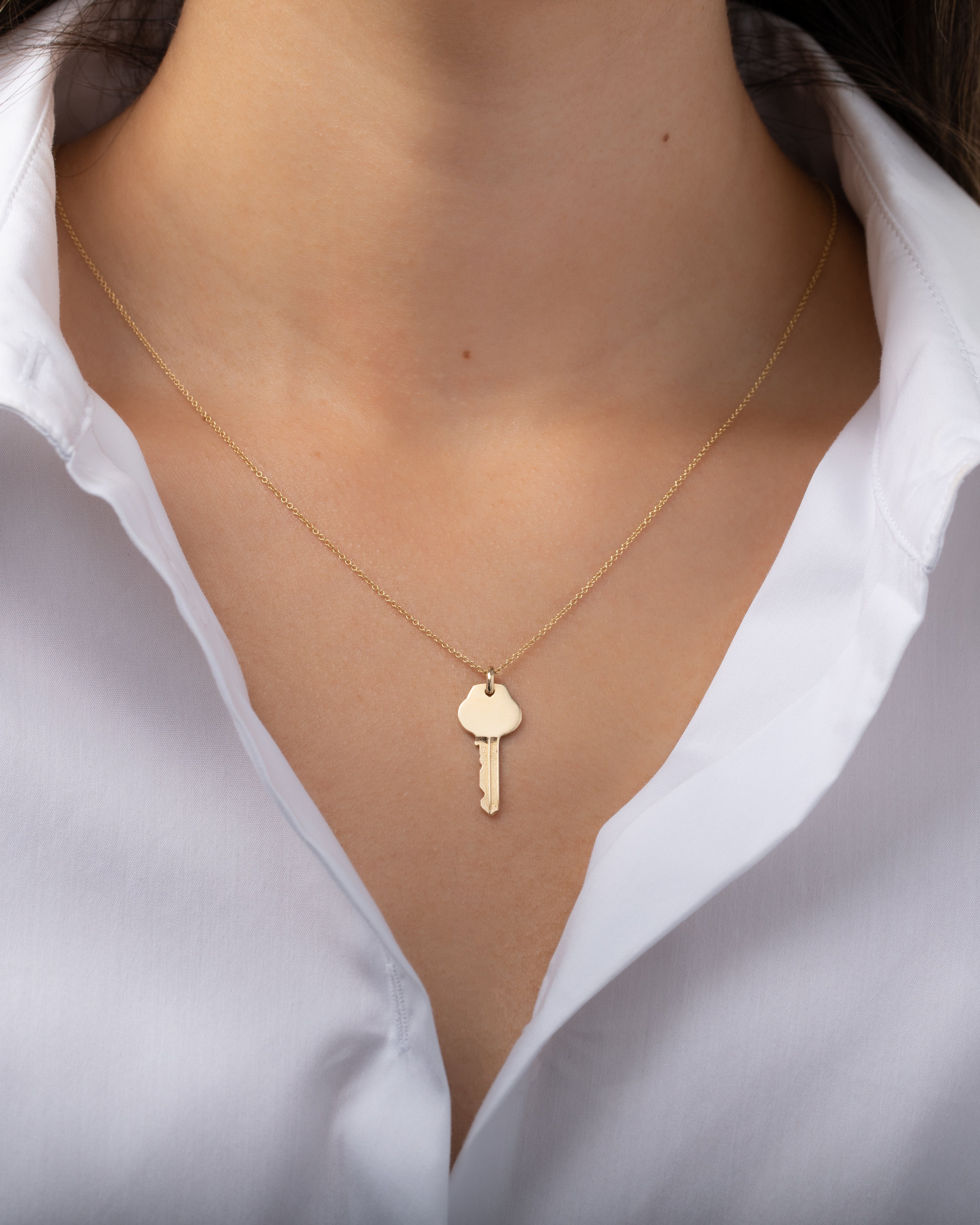 14k Gold Key Pendant