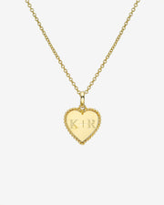 14k Gold Milgrain Heart Necklace