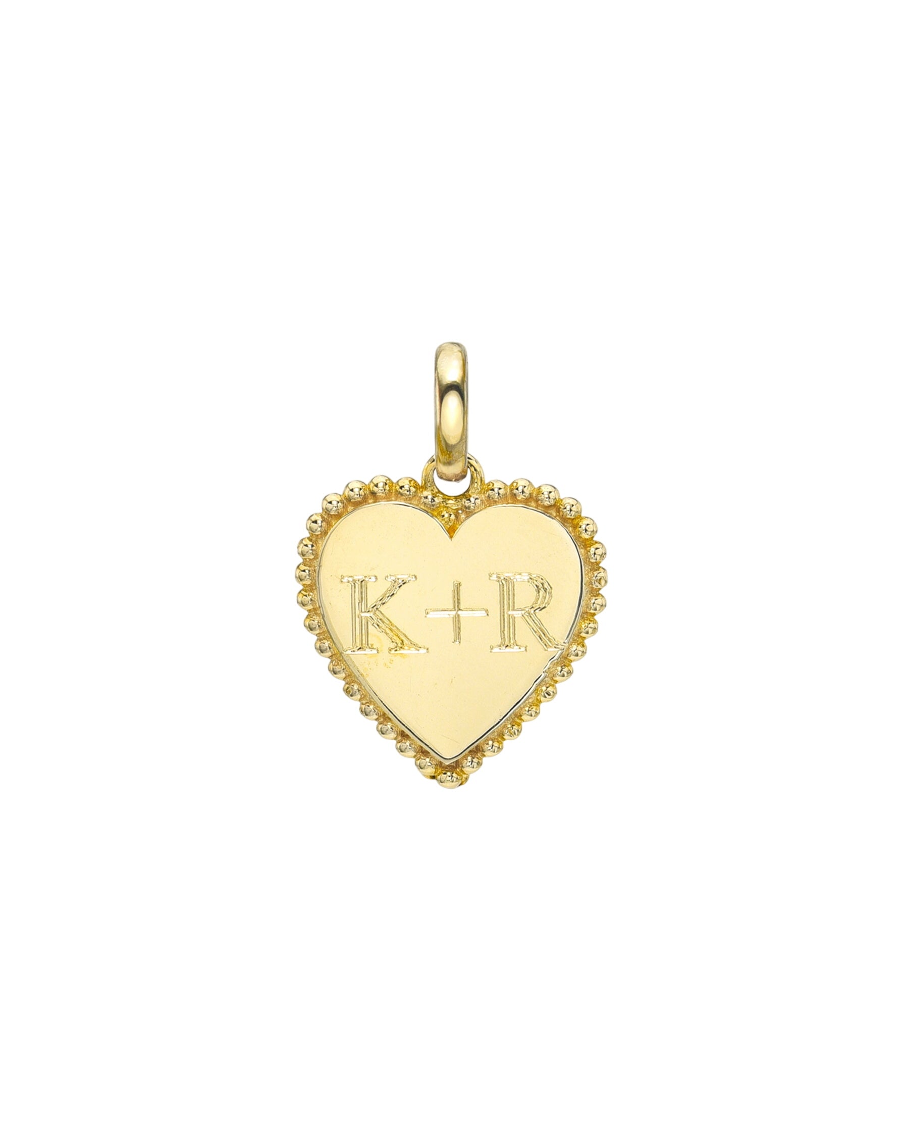 14k Gold Milgrain Heart Pendant