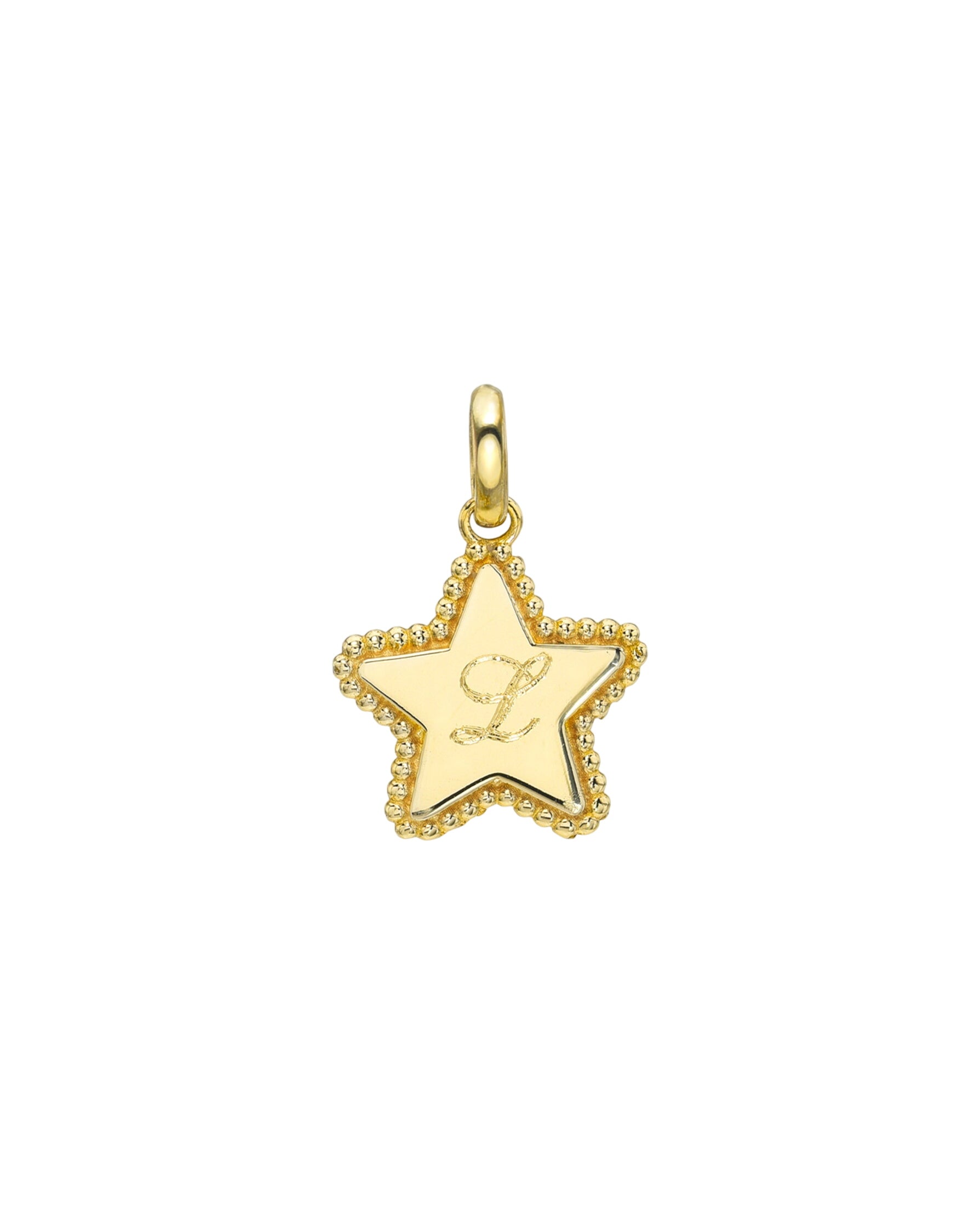 14k Gold Milgrain Star Pendant