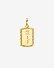 14k Gold Milgrain Tag Pendant
