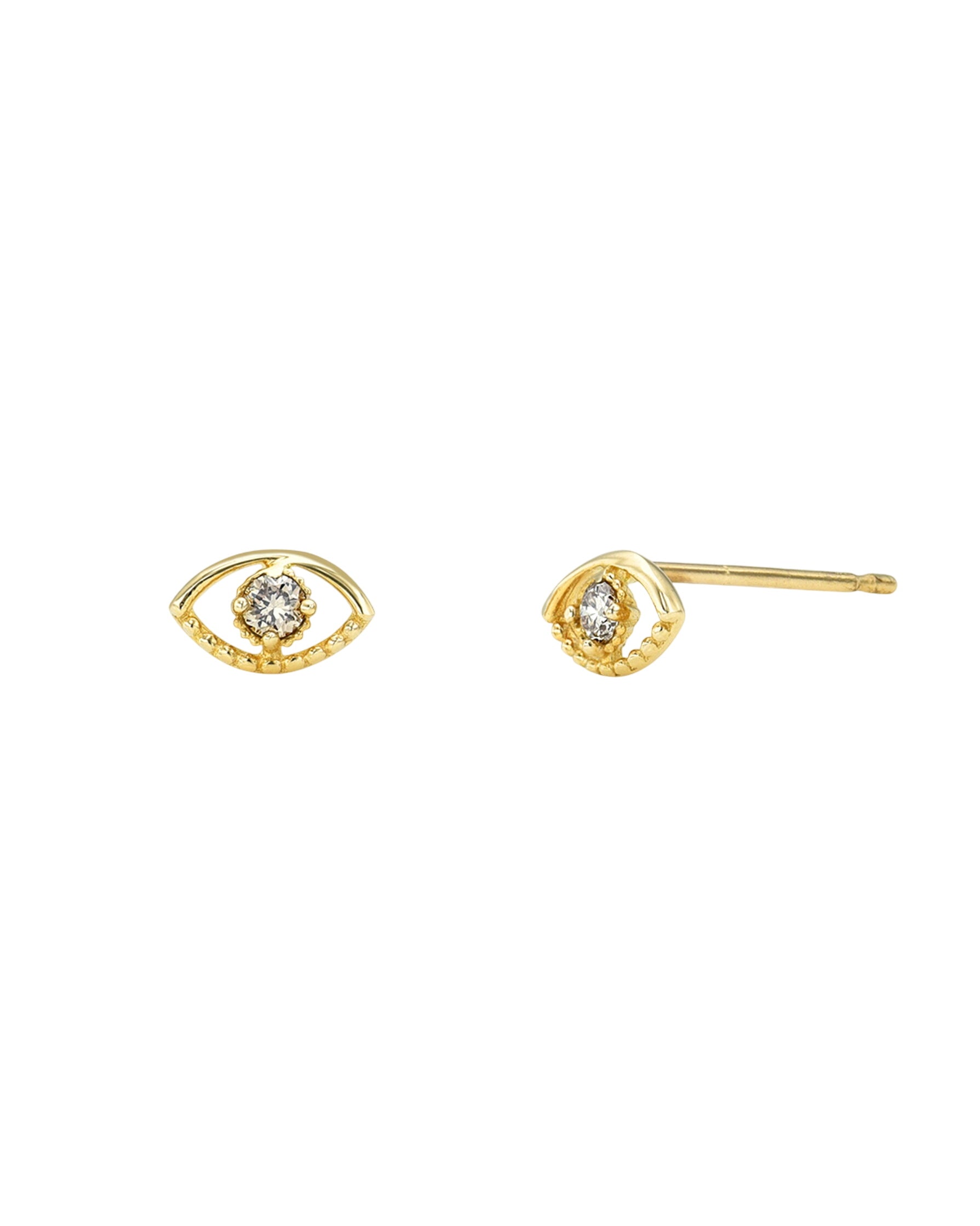 14k Gold Open Eye Diamond Studs