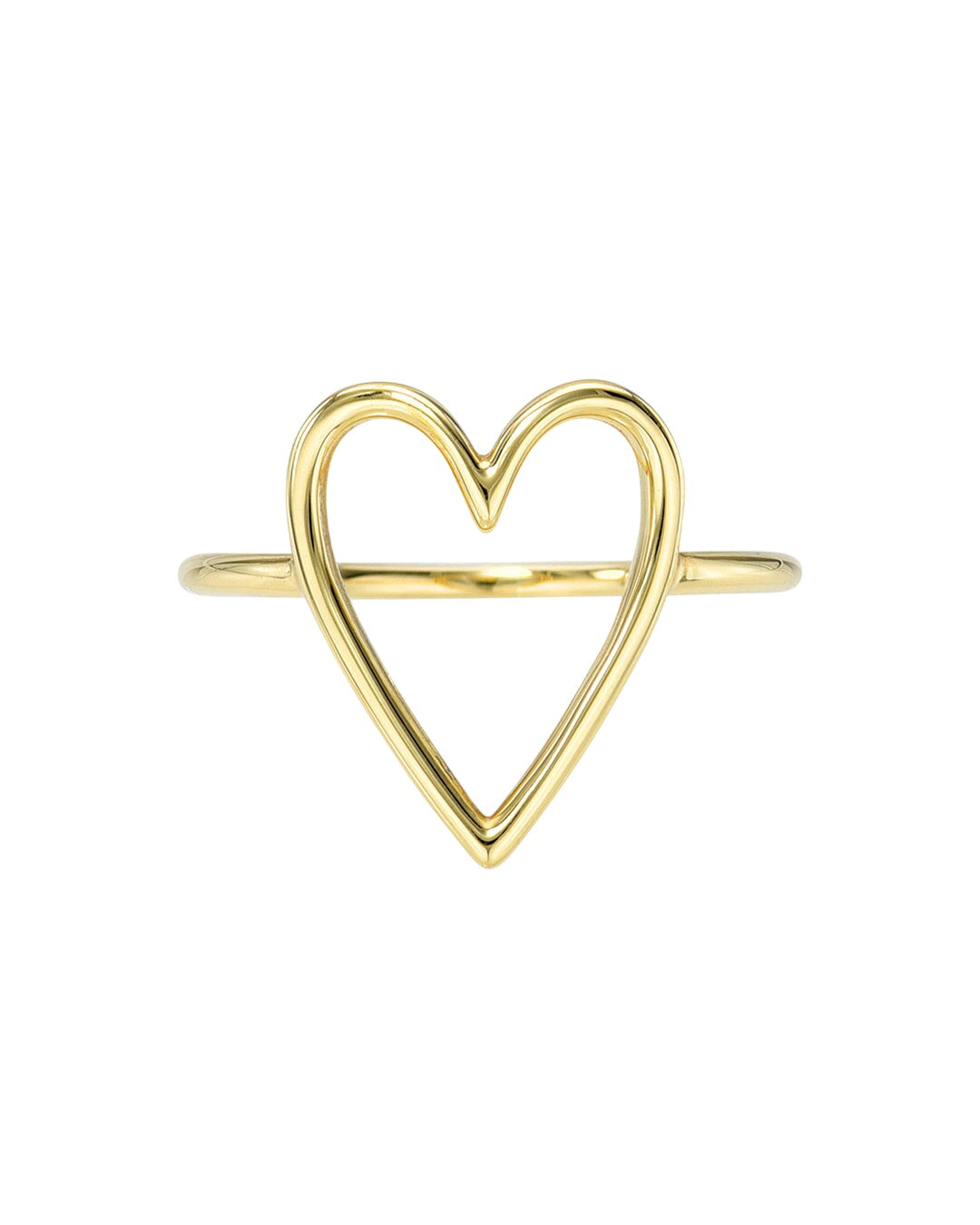 14k Gold Open Heart Ring