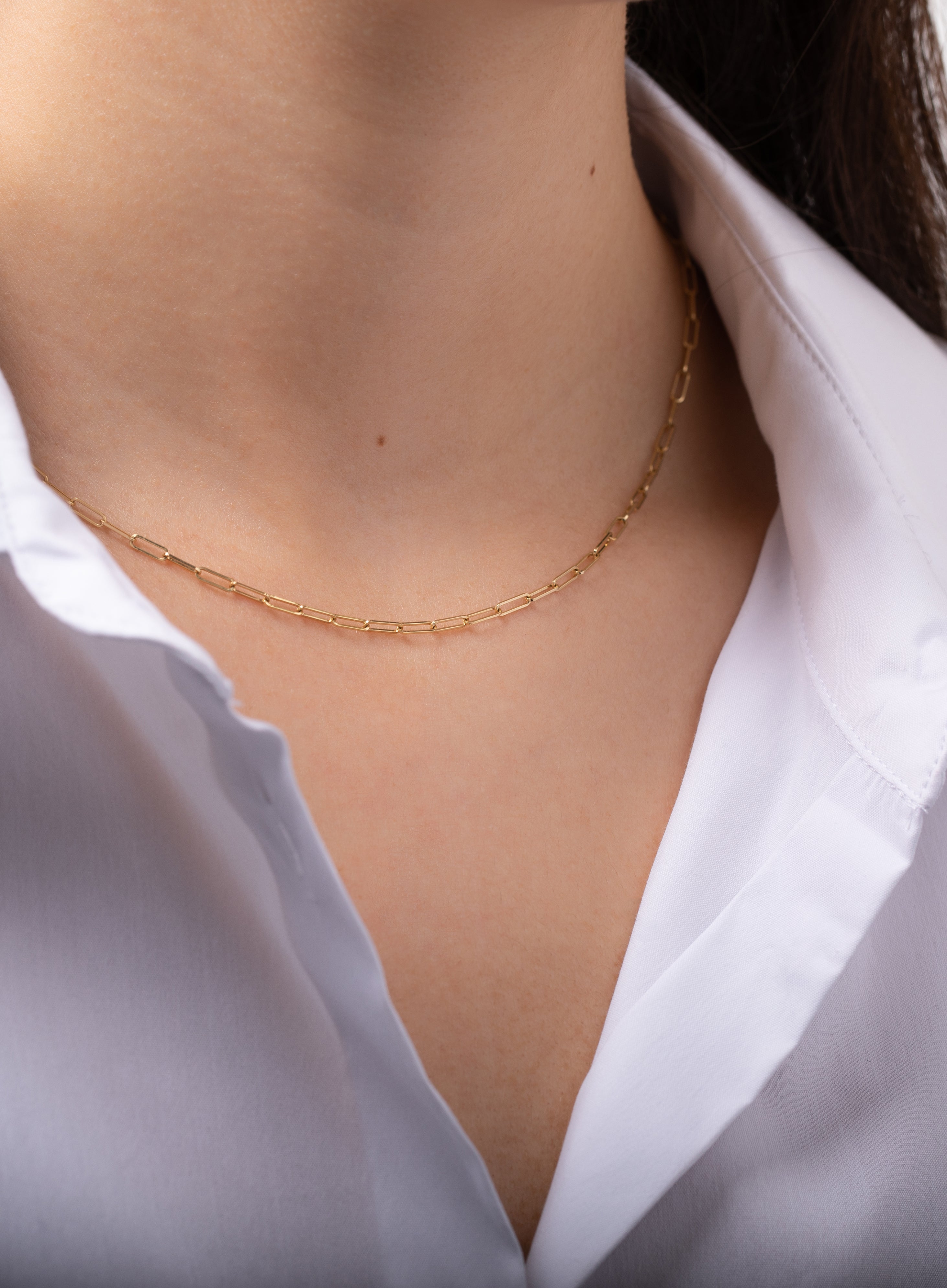 14k Gold Open Link Chain Necklace