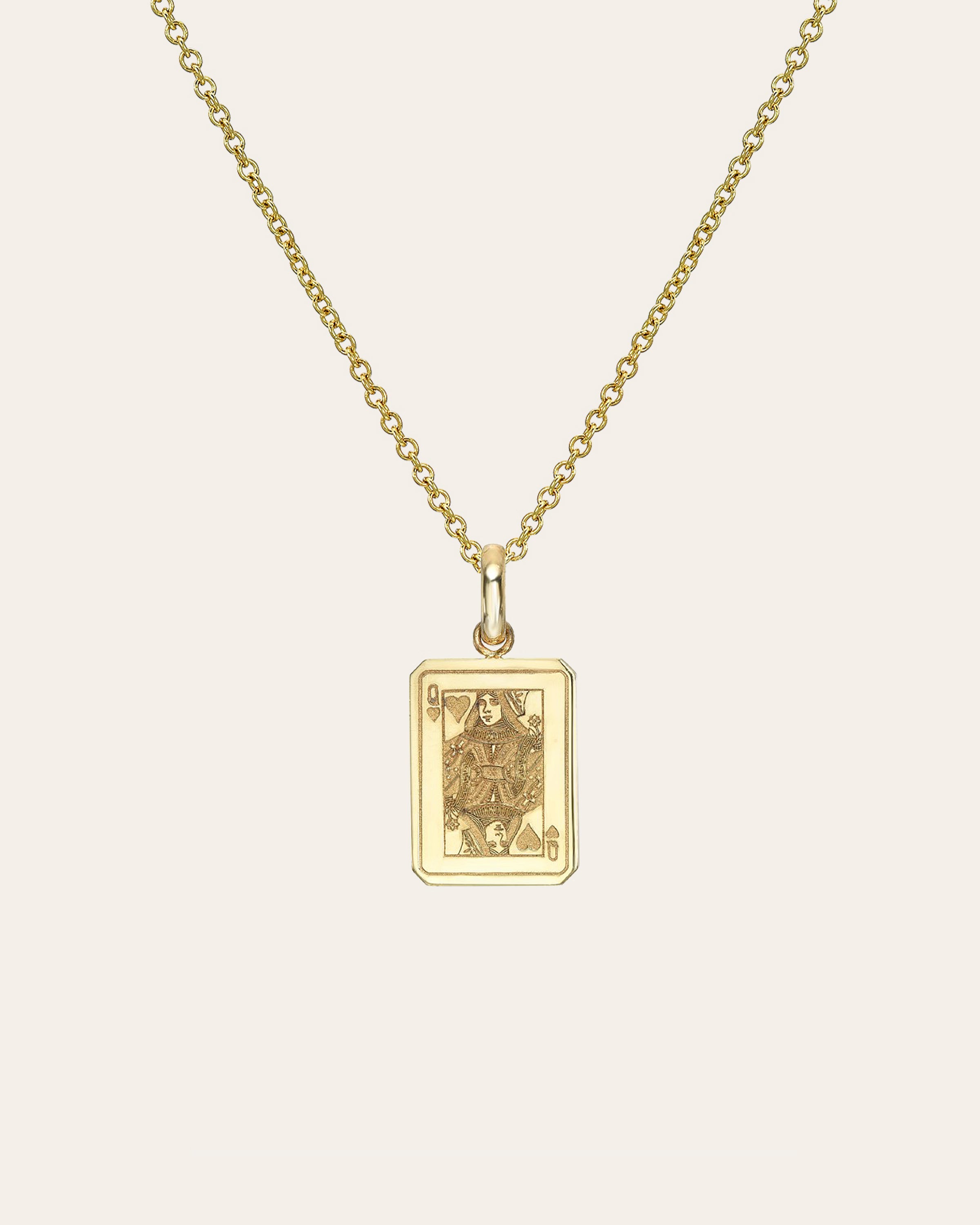 14k Gold Queen Of Hearts Necklace