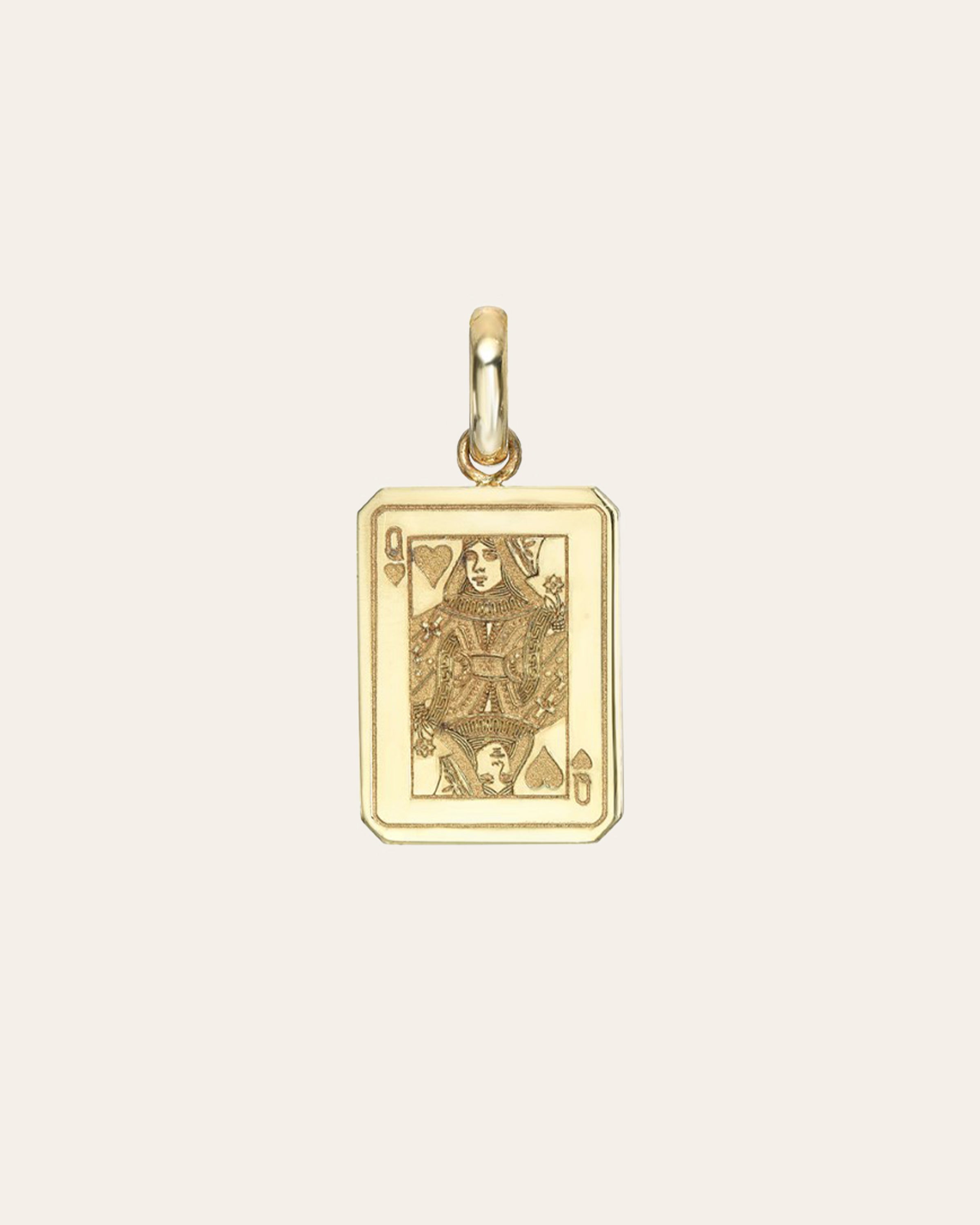 14k Gold Queen Of Hearts Pendant