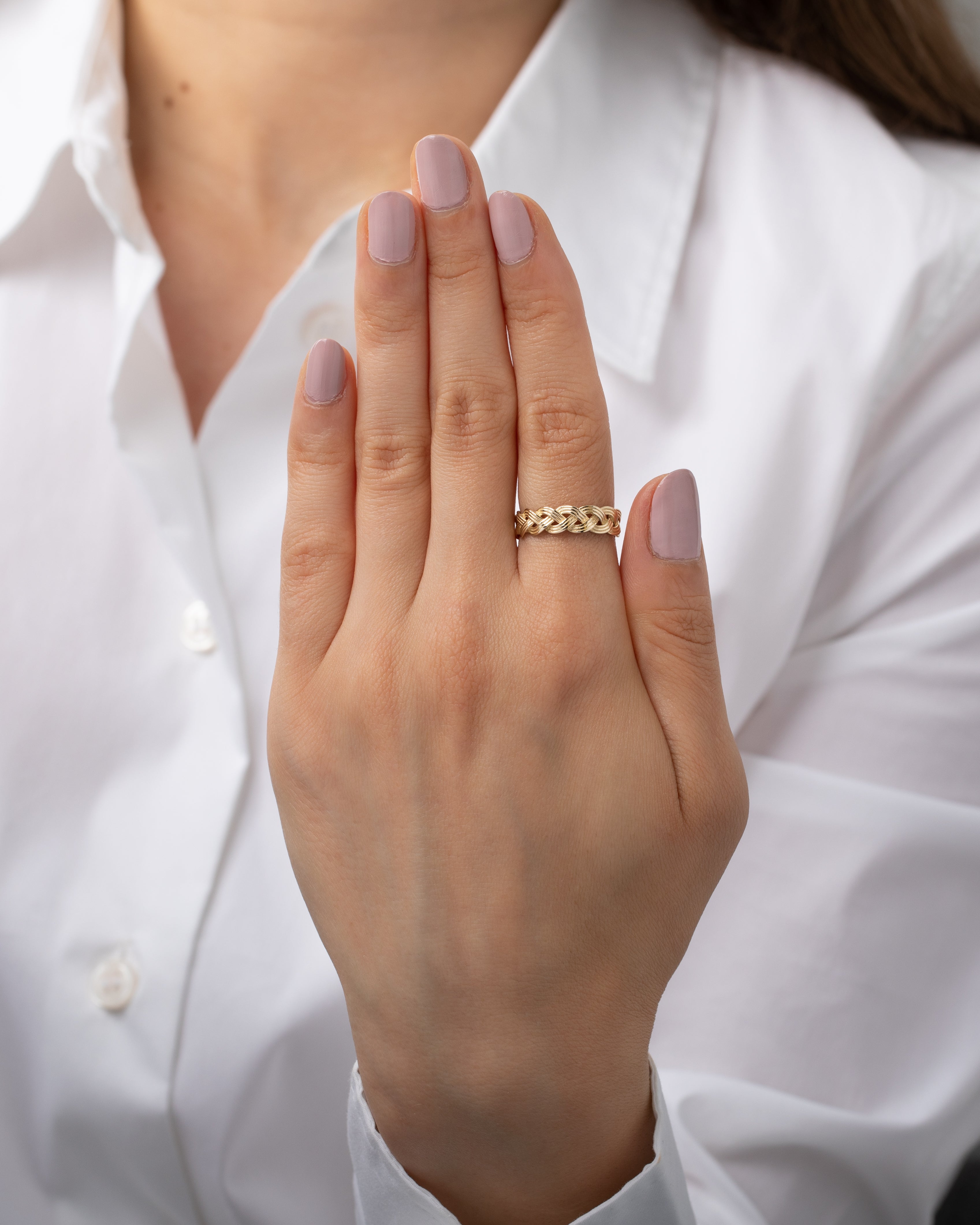 14k Gold Retro Woven Ring