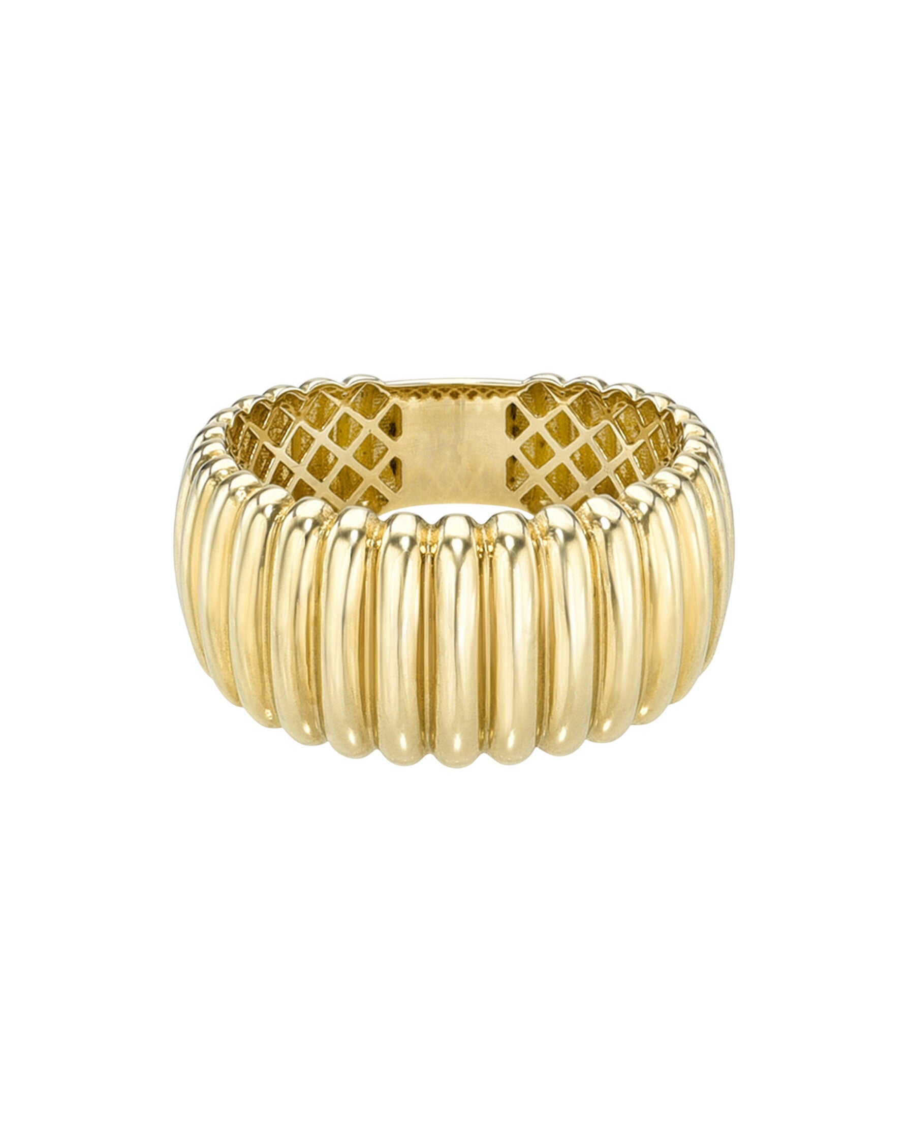 14k Gold Ribbed Ring