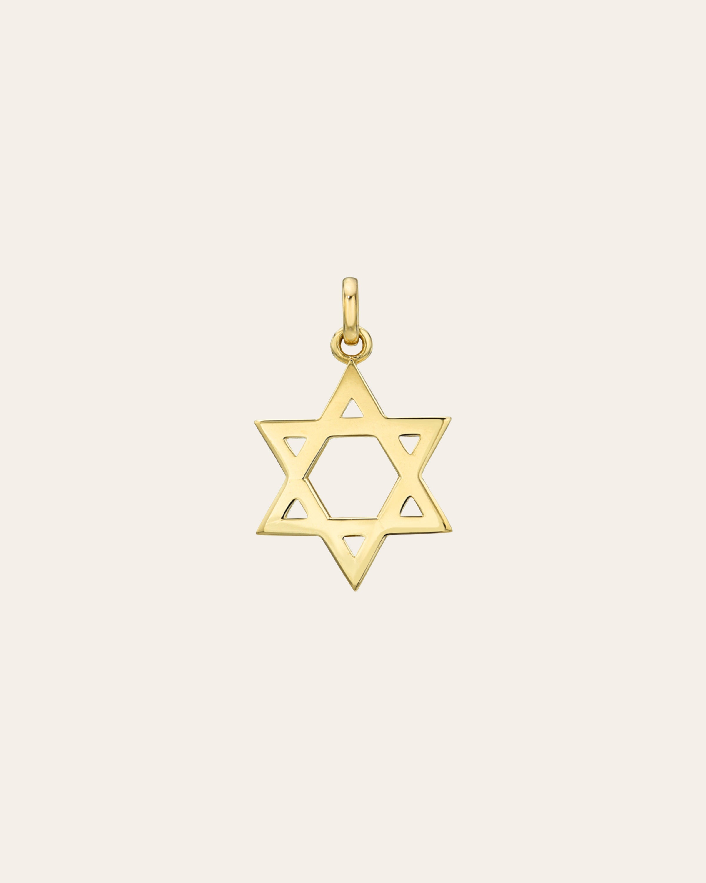 14k Gold Star Of David Pendant