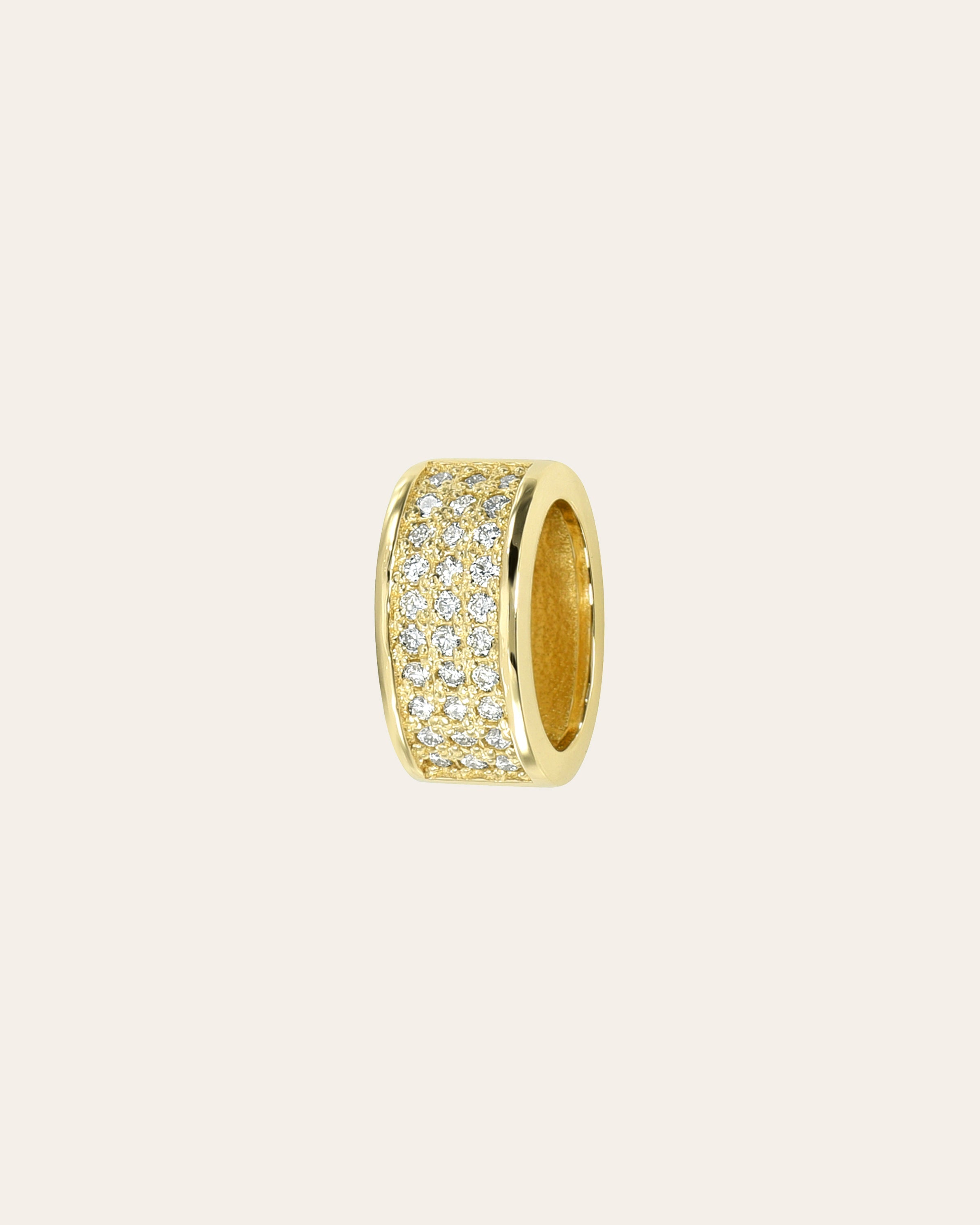 14k Gold Thick Diamond Heirloom Charm