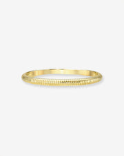 14k Gold Thin Ribbed Band