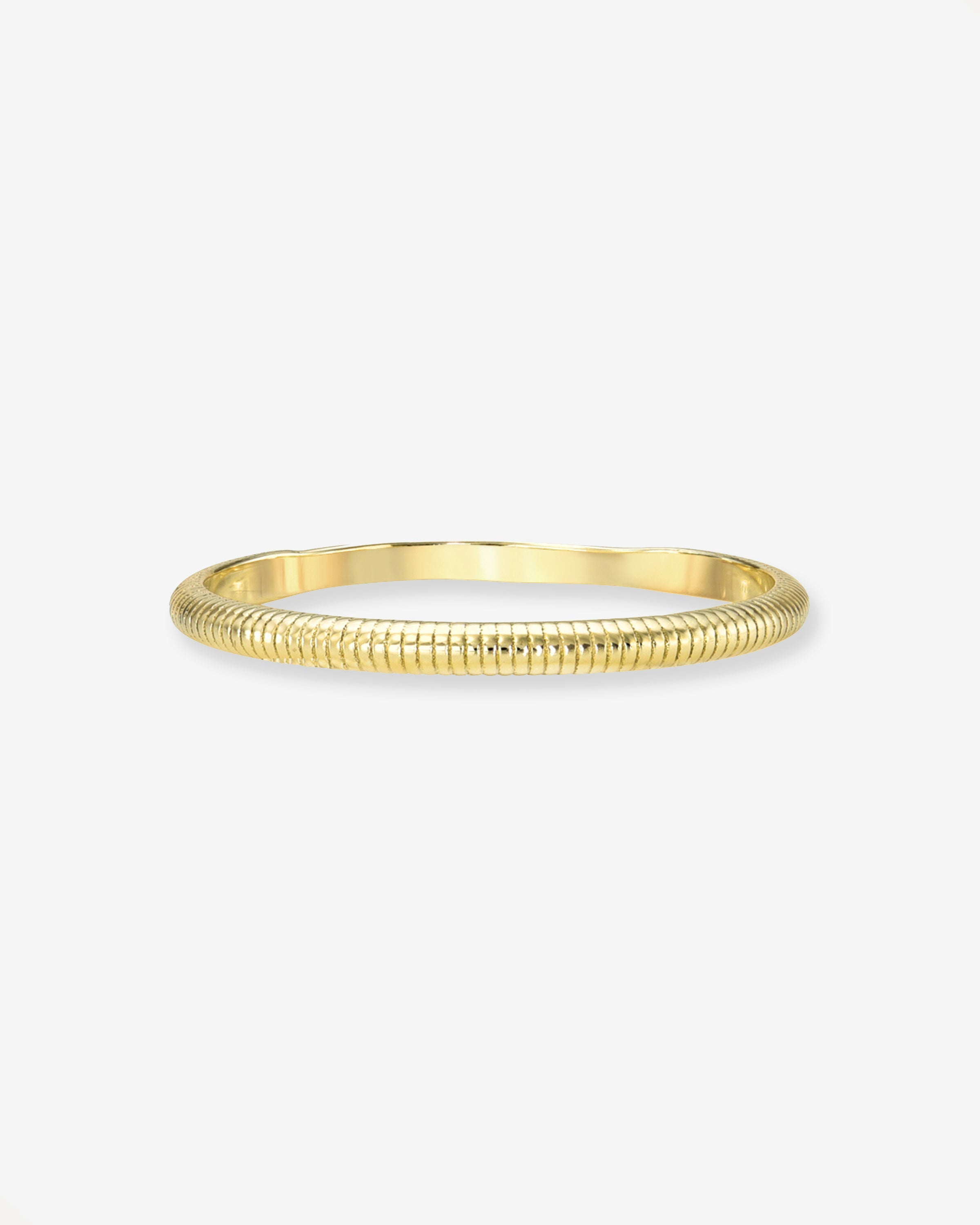 14k Gold Thin Ribbed Band