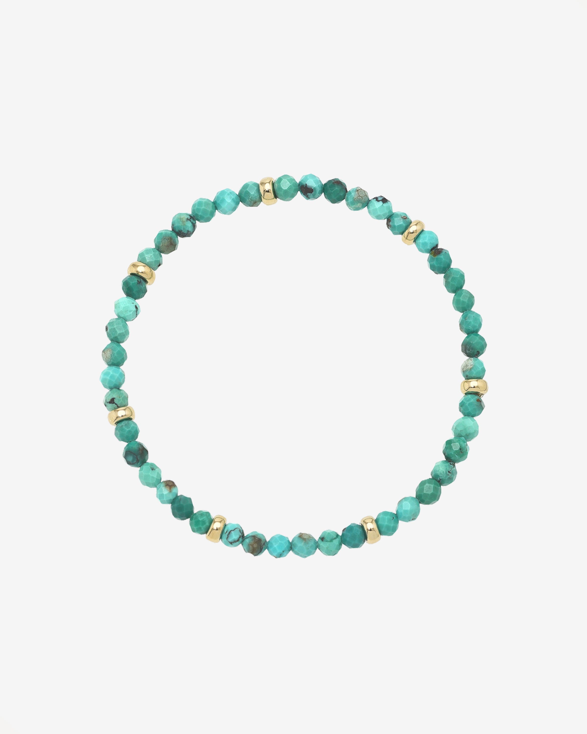 14k Gold Turquoise Segment Bead Bracelet