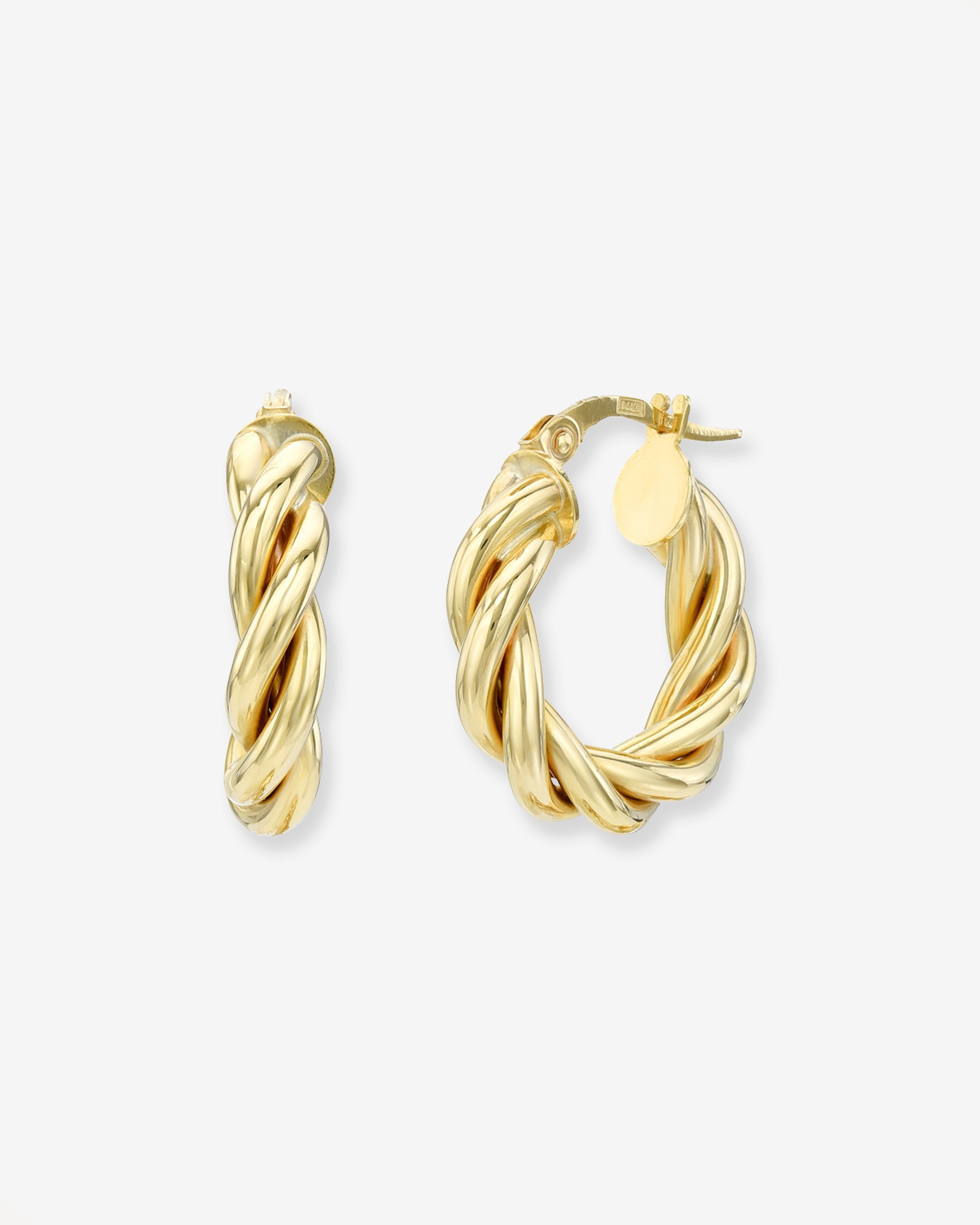14k Gold Twisted Rope Hoops