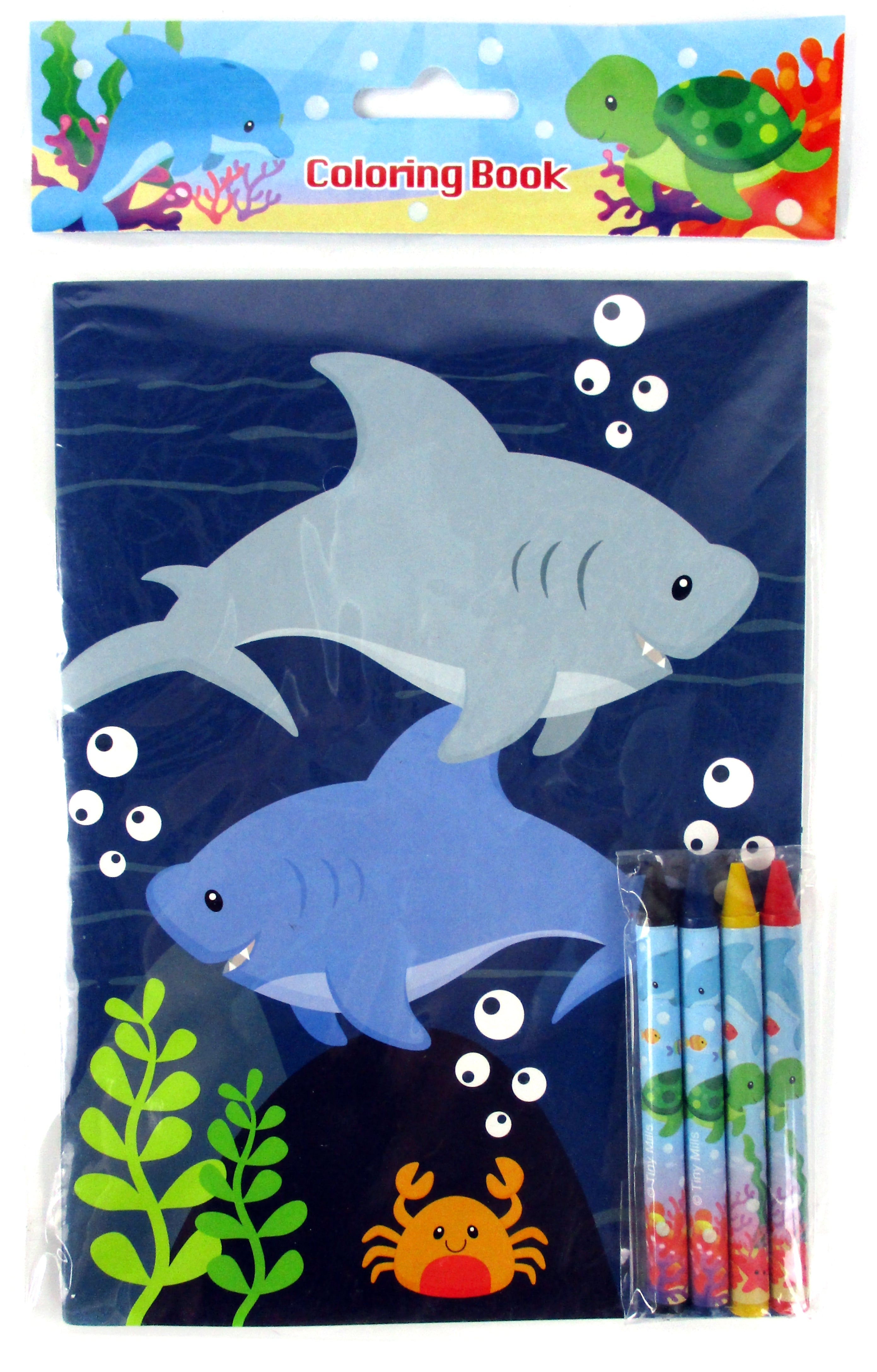 Sea Life Ocean Animals Coloring Books With Crayons Party Favors - Set Of 6 Or 12