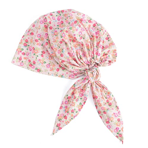 Girls Pre-tied Summer Bandana Scarf - Kids Age 3-8 Y- Strawberry Print